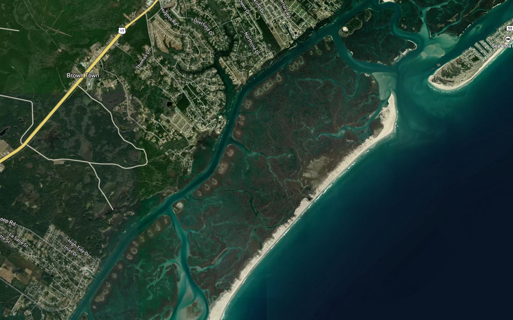 Satellite map of the Long Point Channel
