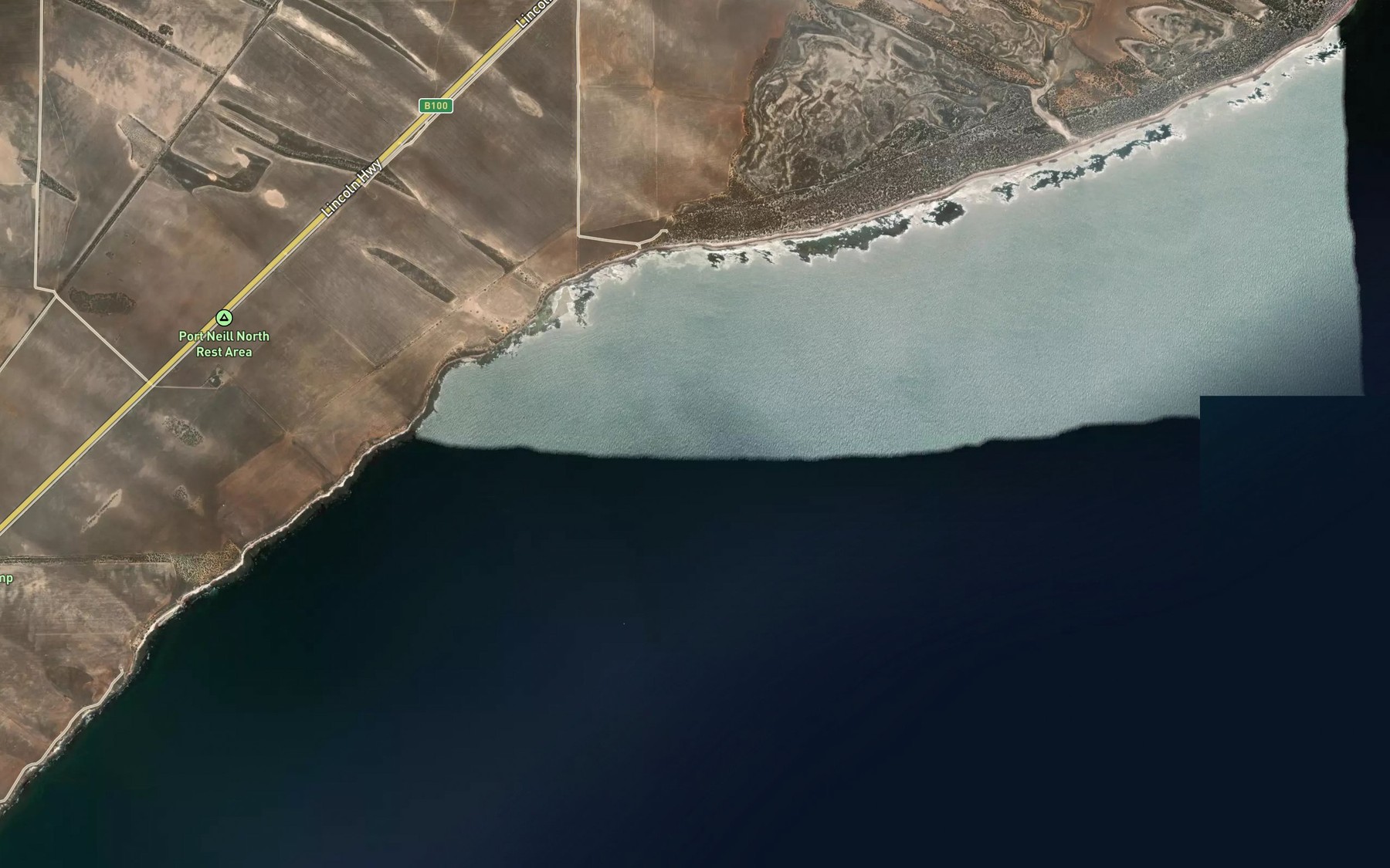 Satellite map of the Baie Fontanes
