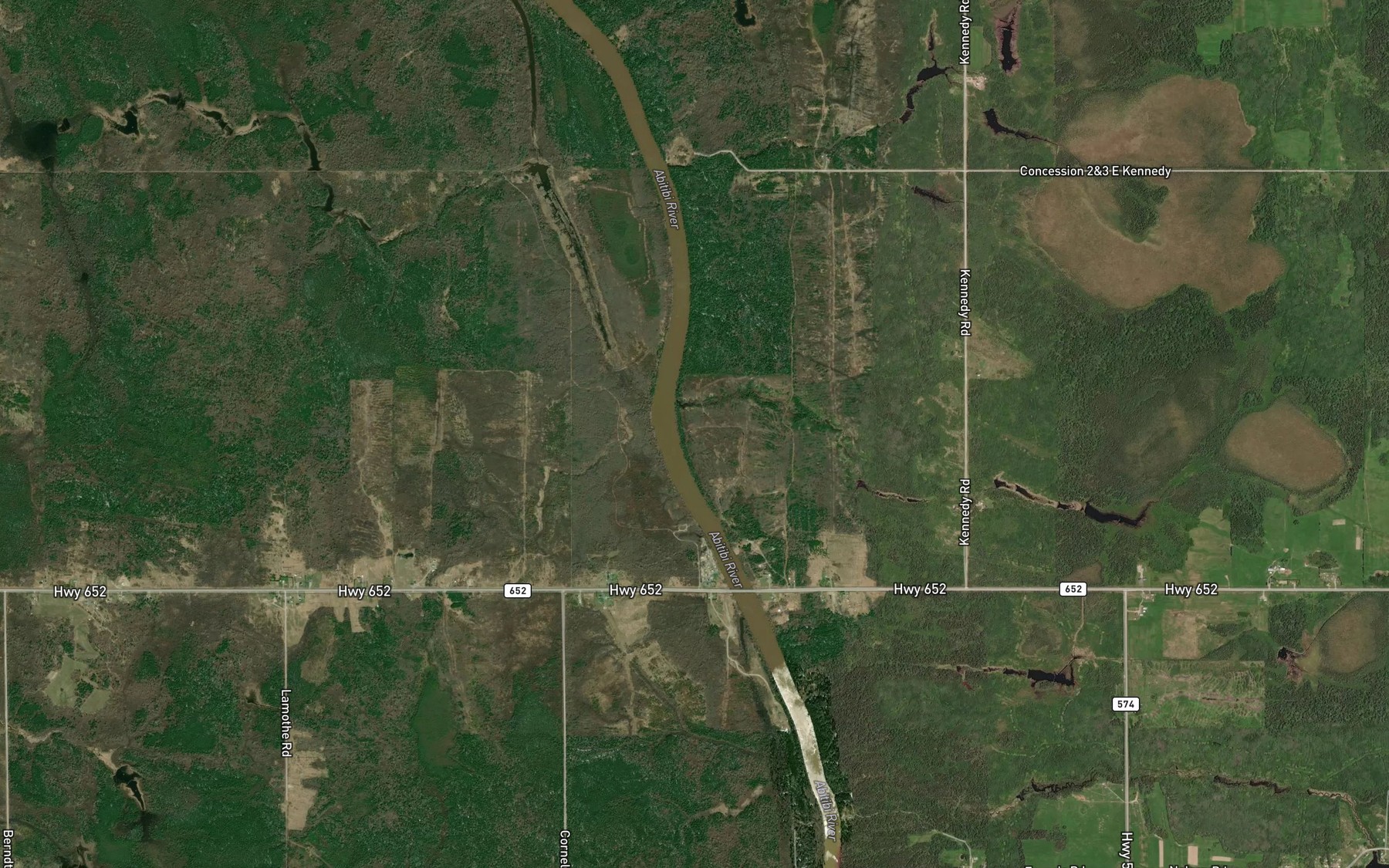 Satellite map of the Ripple Creek
