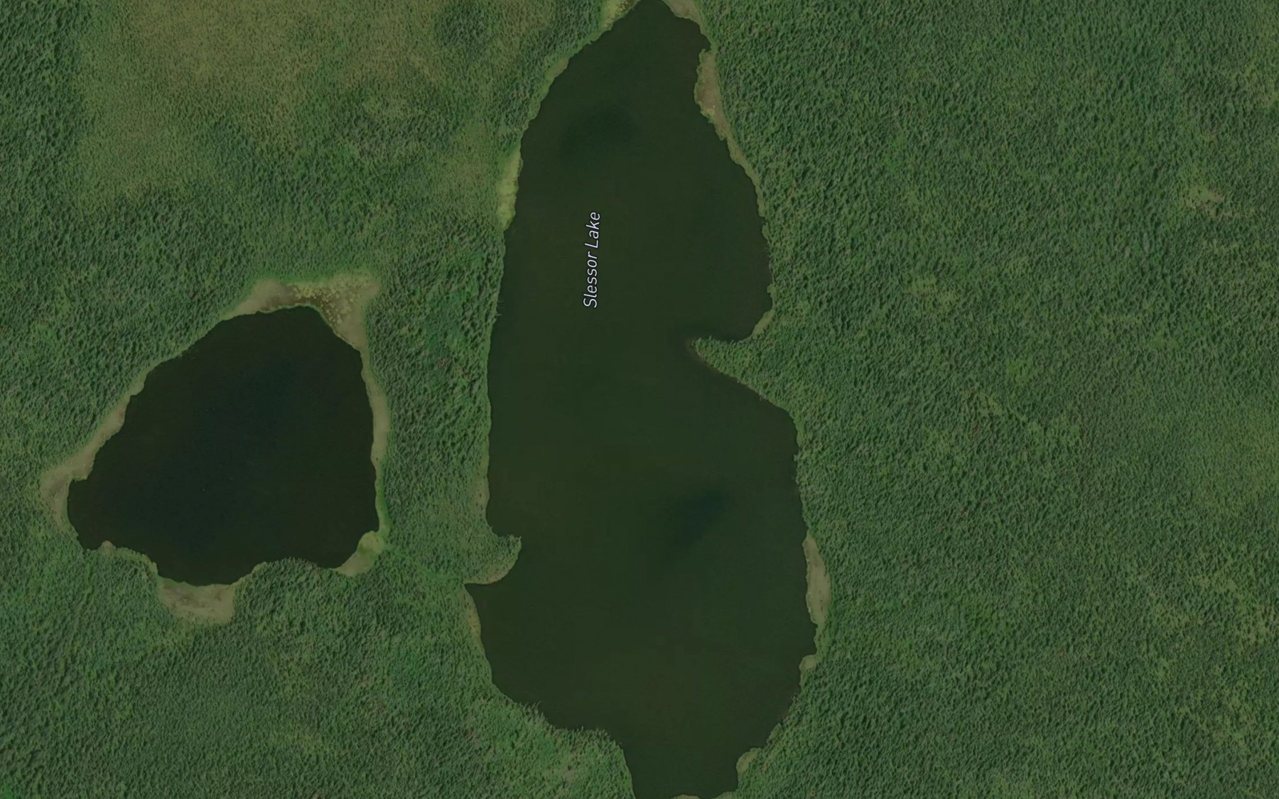 Satellite map of the Slessor Lake