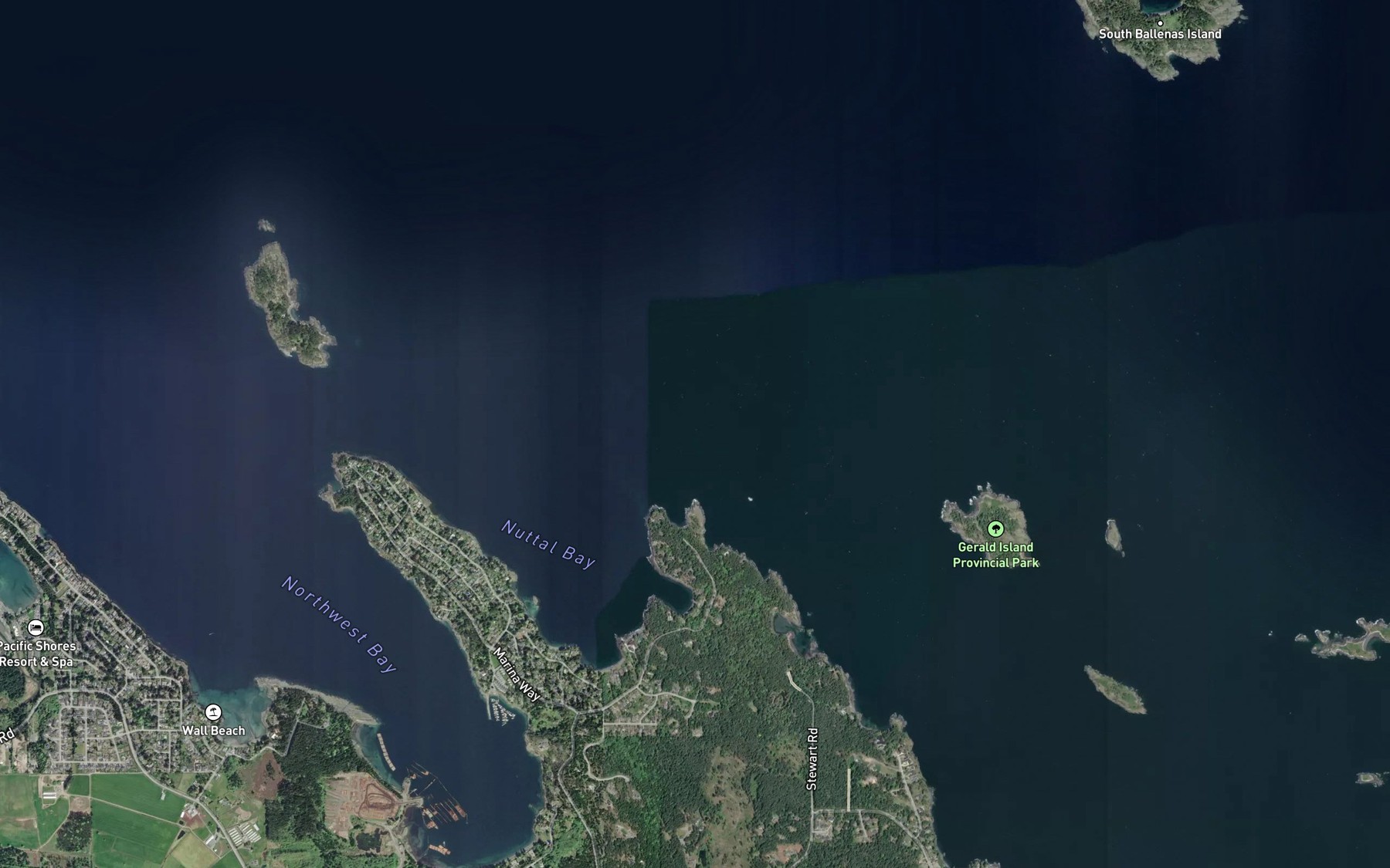Satellite map of the Cottam Reef