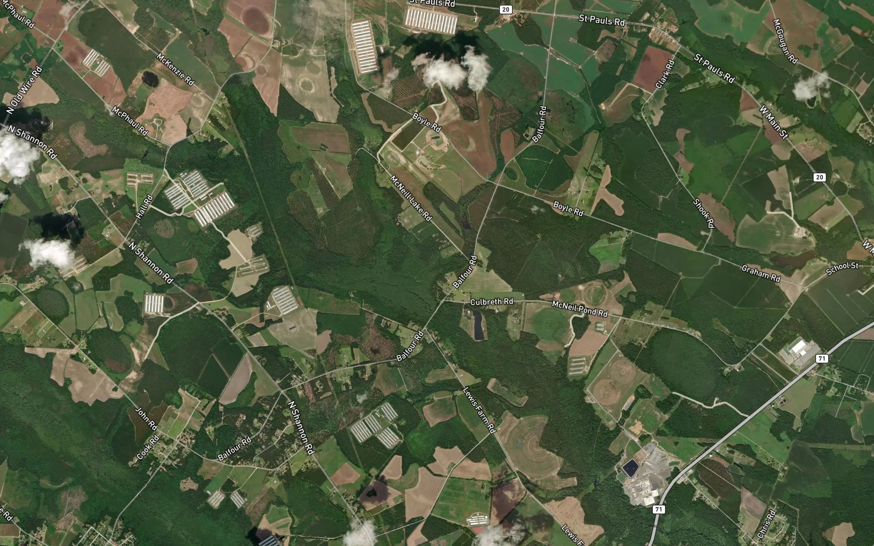 Satellite map of the Juniper Branch