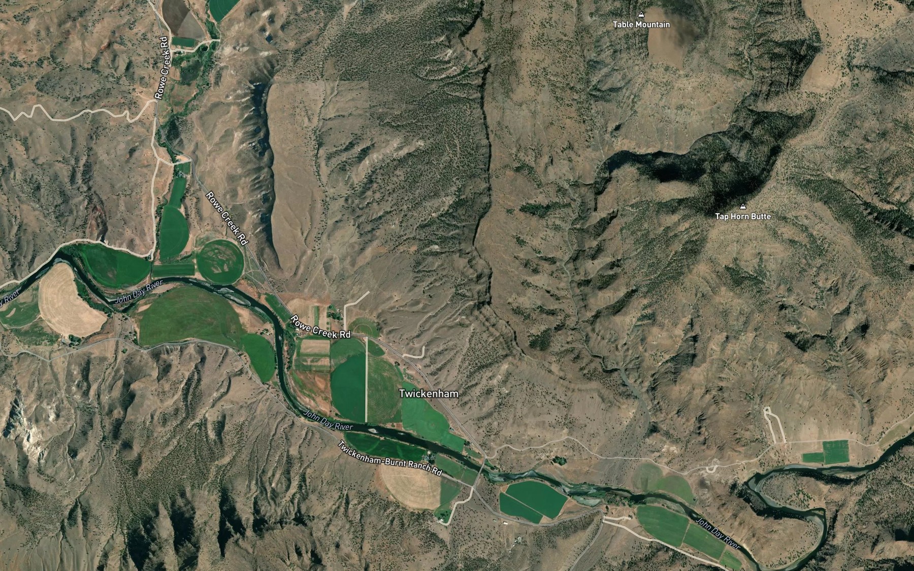 Satellite map of the Shell Rock Spring