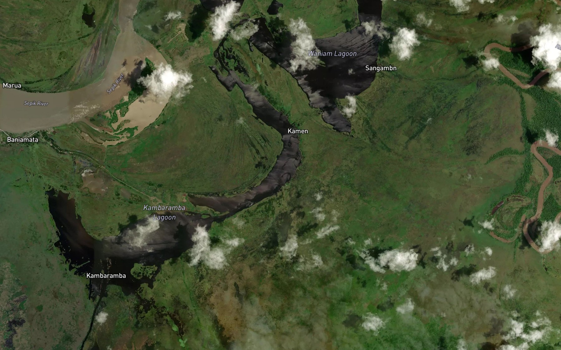 Satellite map of the Kambaramba Lagoon