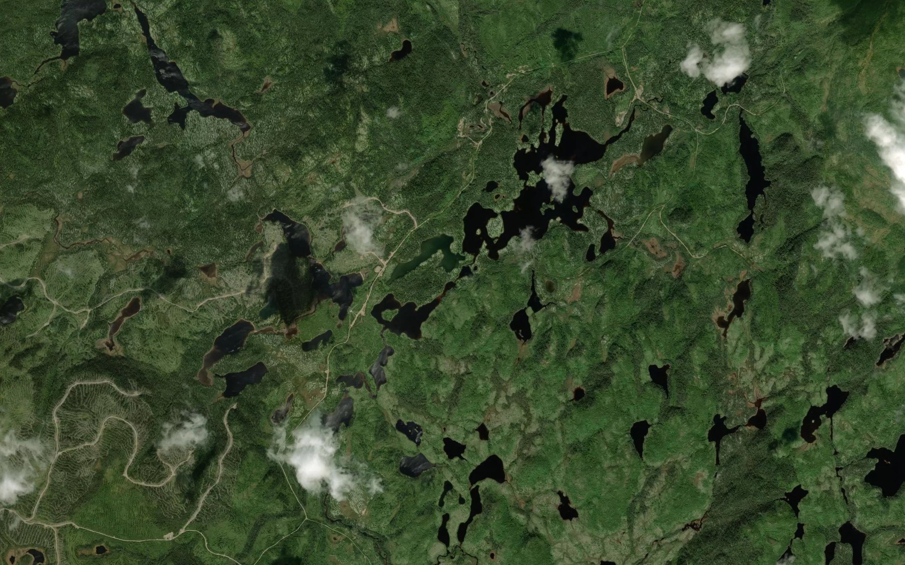 Satellite map of the Lac aux Baies