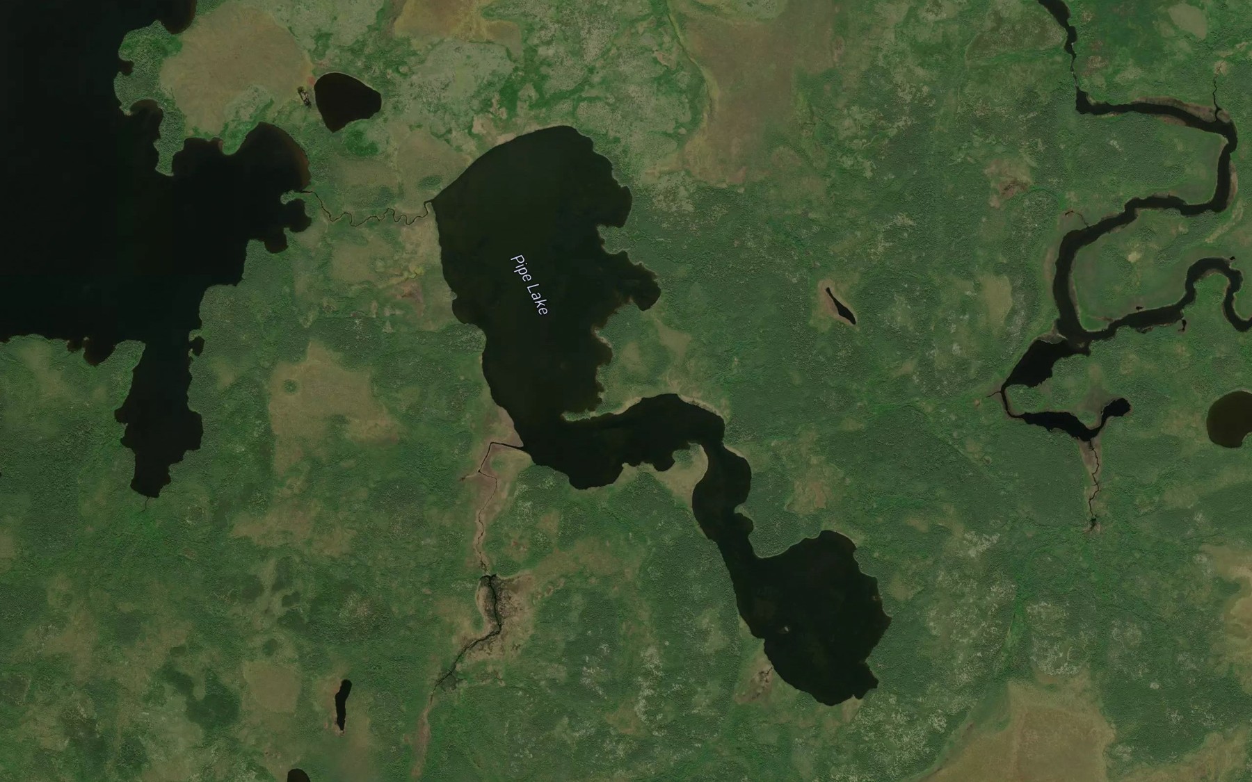 Satellite map of the Pipe Lake
