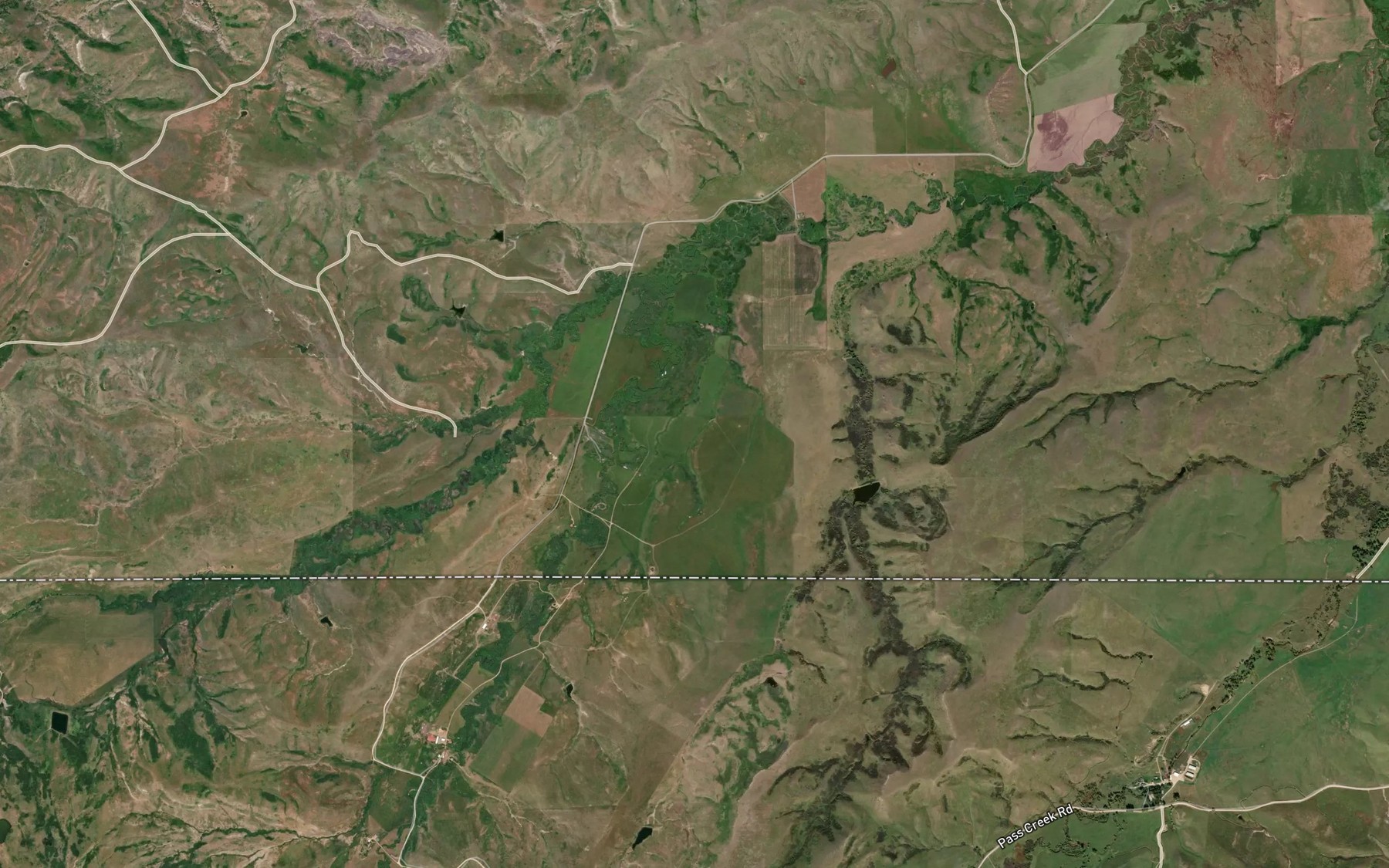 Satellite map of the Woodley Ditch