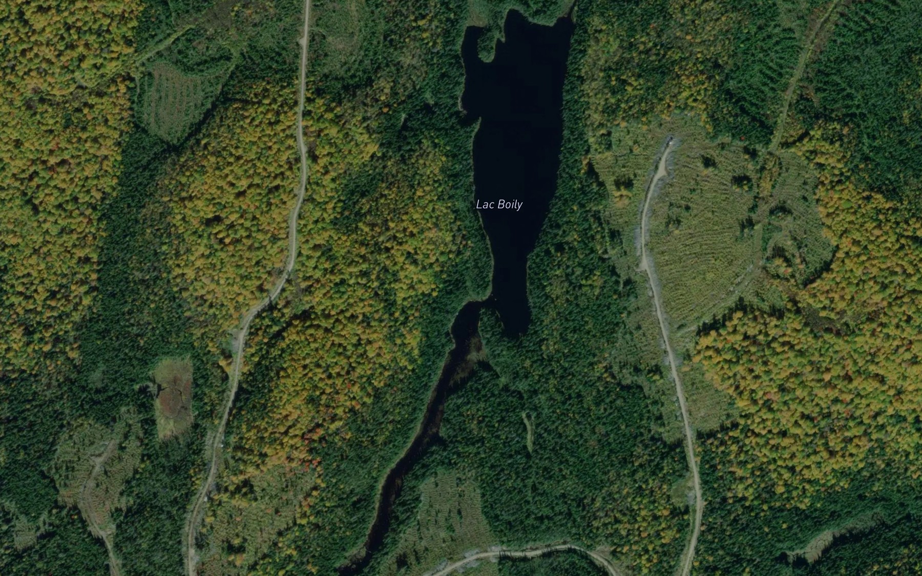Satellite map of the Lac Boily