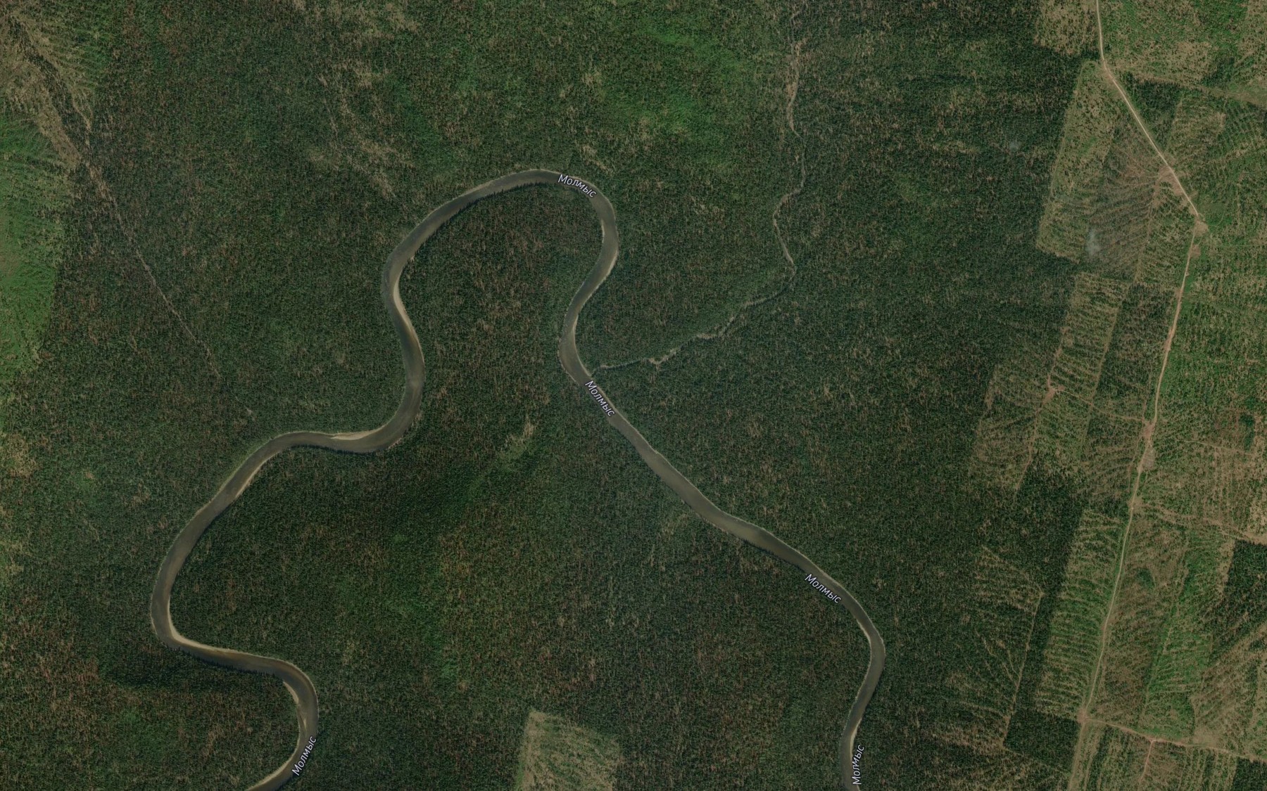 Satellite map of the Bol'shaya Muchn'ya