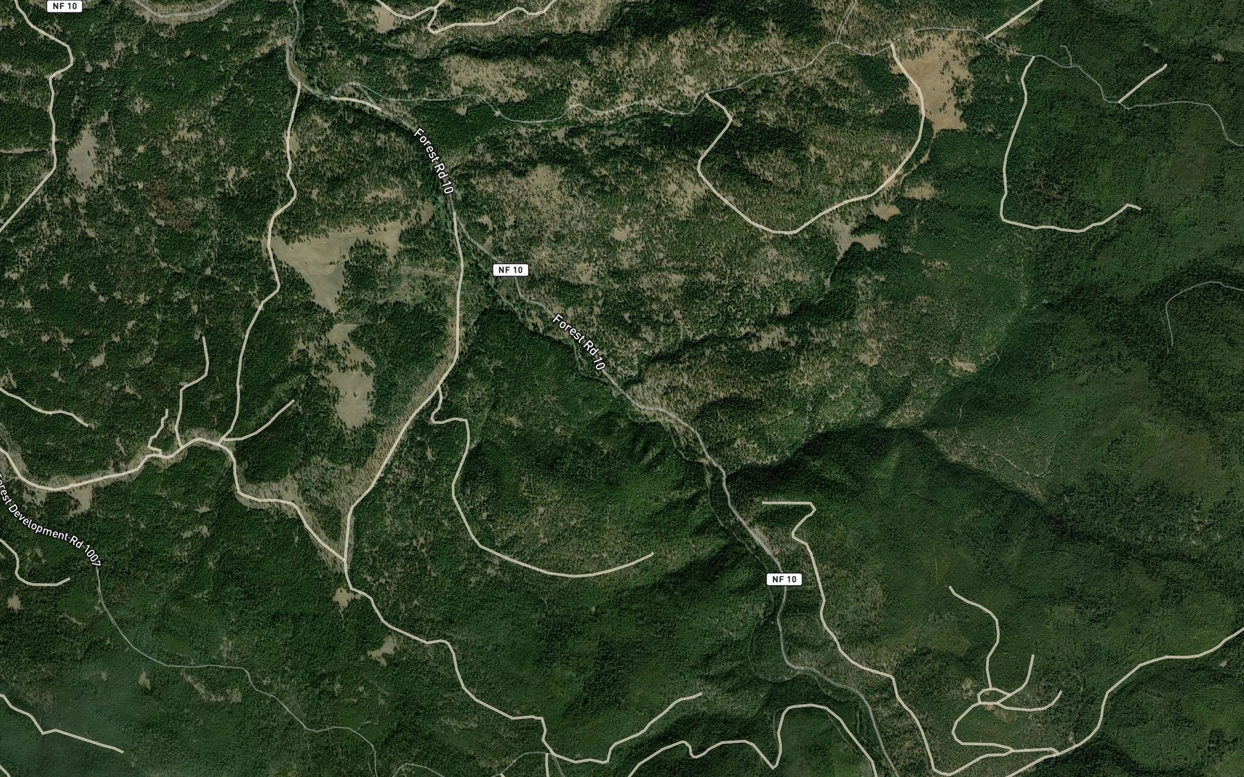 Satellite map of the Park Creek