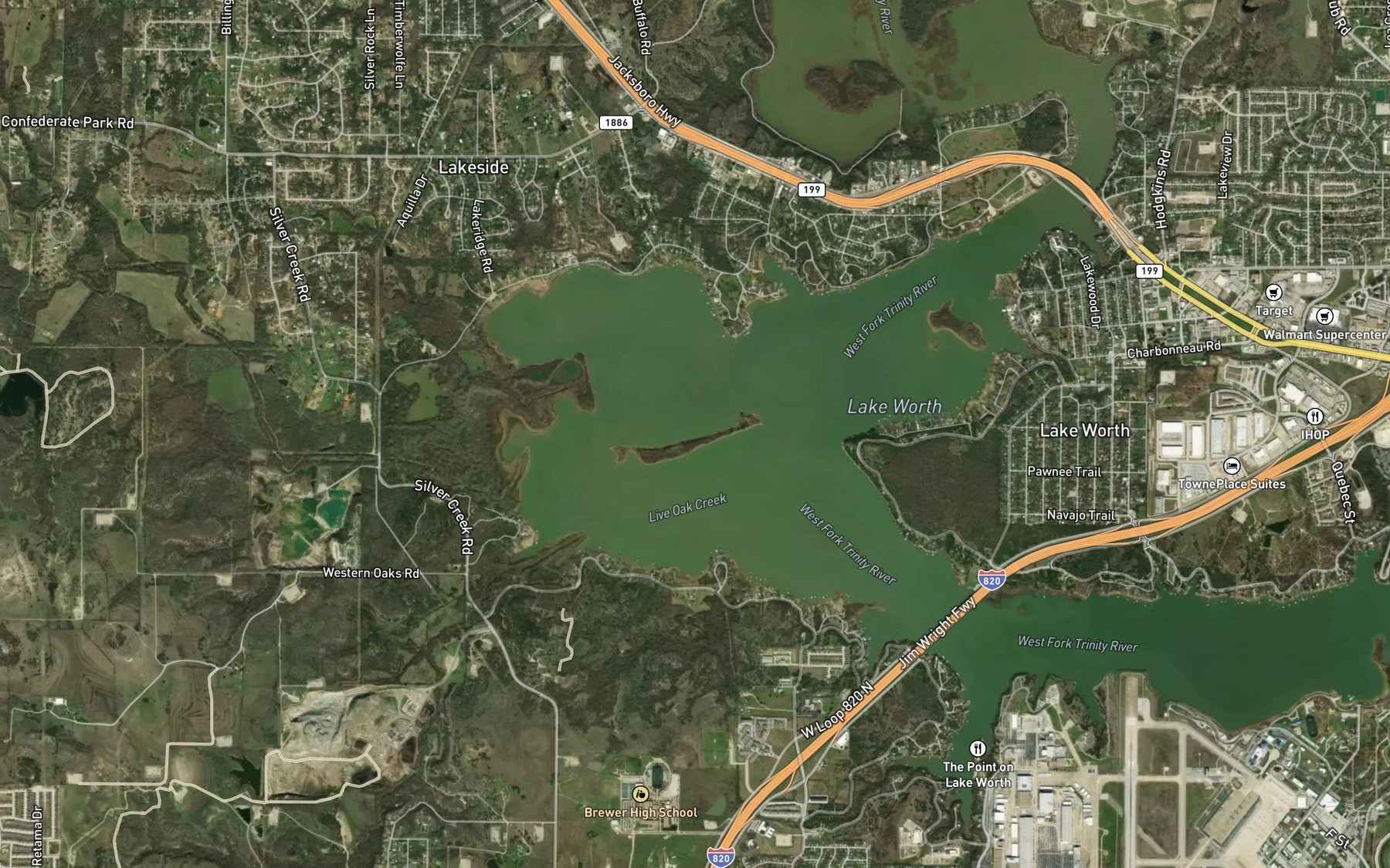 Satellite map of the Goat Island