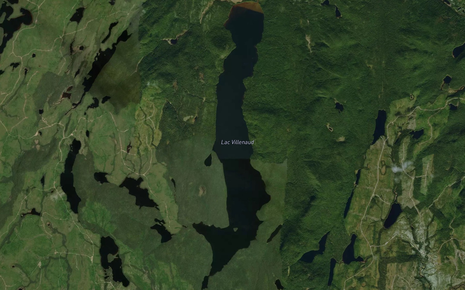 Satellite map of the Lac Villenaud