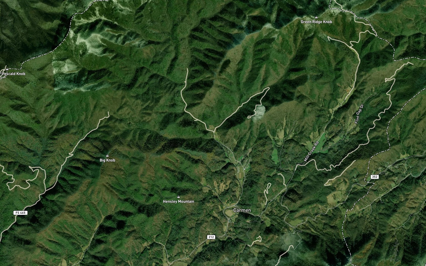 Satellite map of the Dry Creek