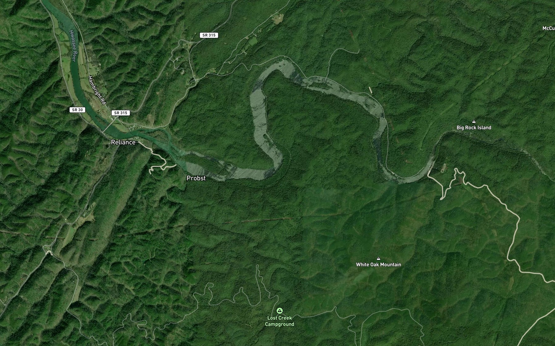 Satellite map of the Switch Branch