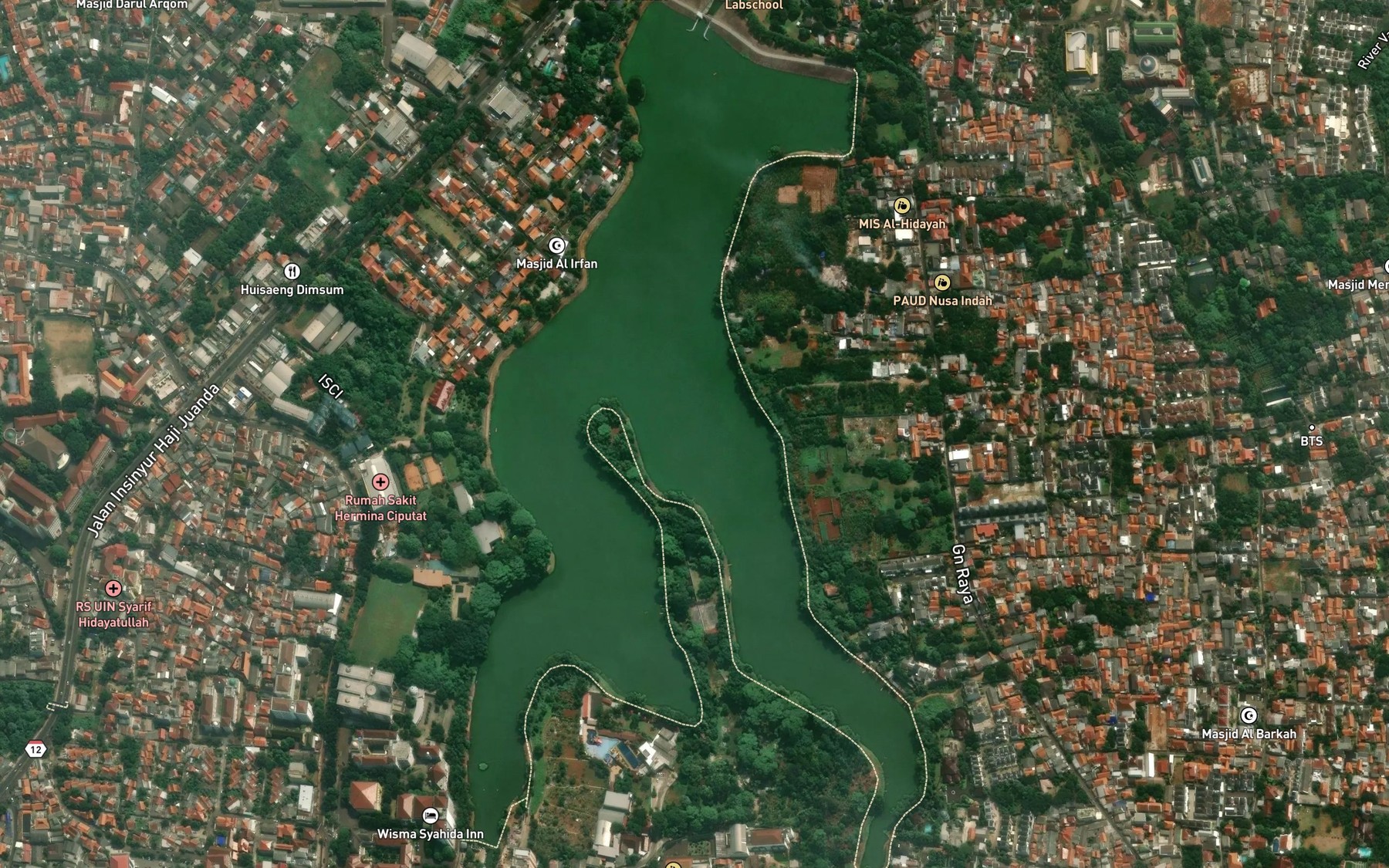 Satellite map of the Setu Gintung
