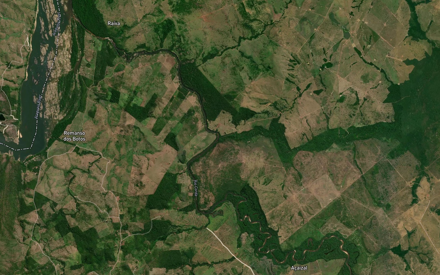 Satellite map of the Ribeirao Tapuio