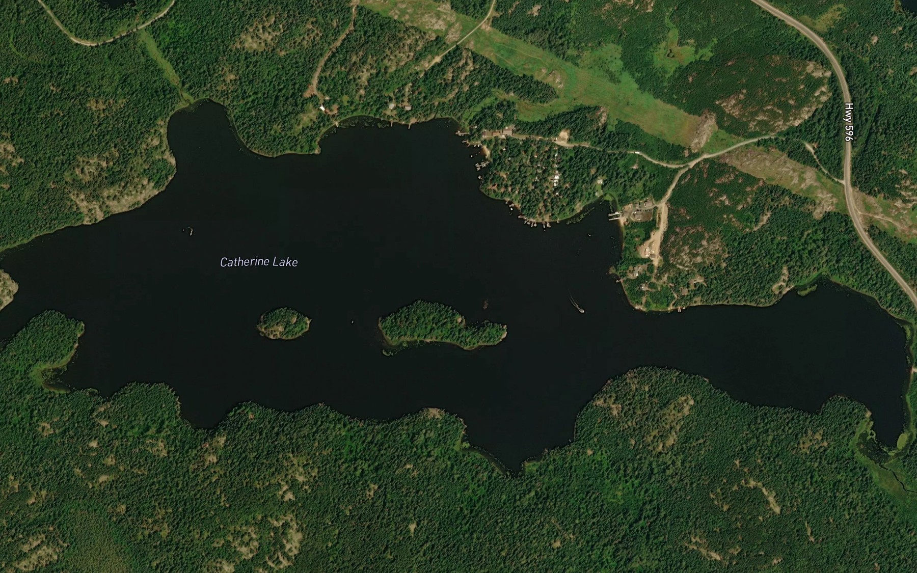 Satellite map of the Catherine Lake