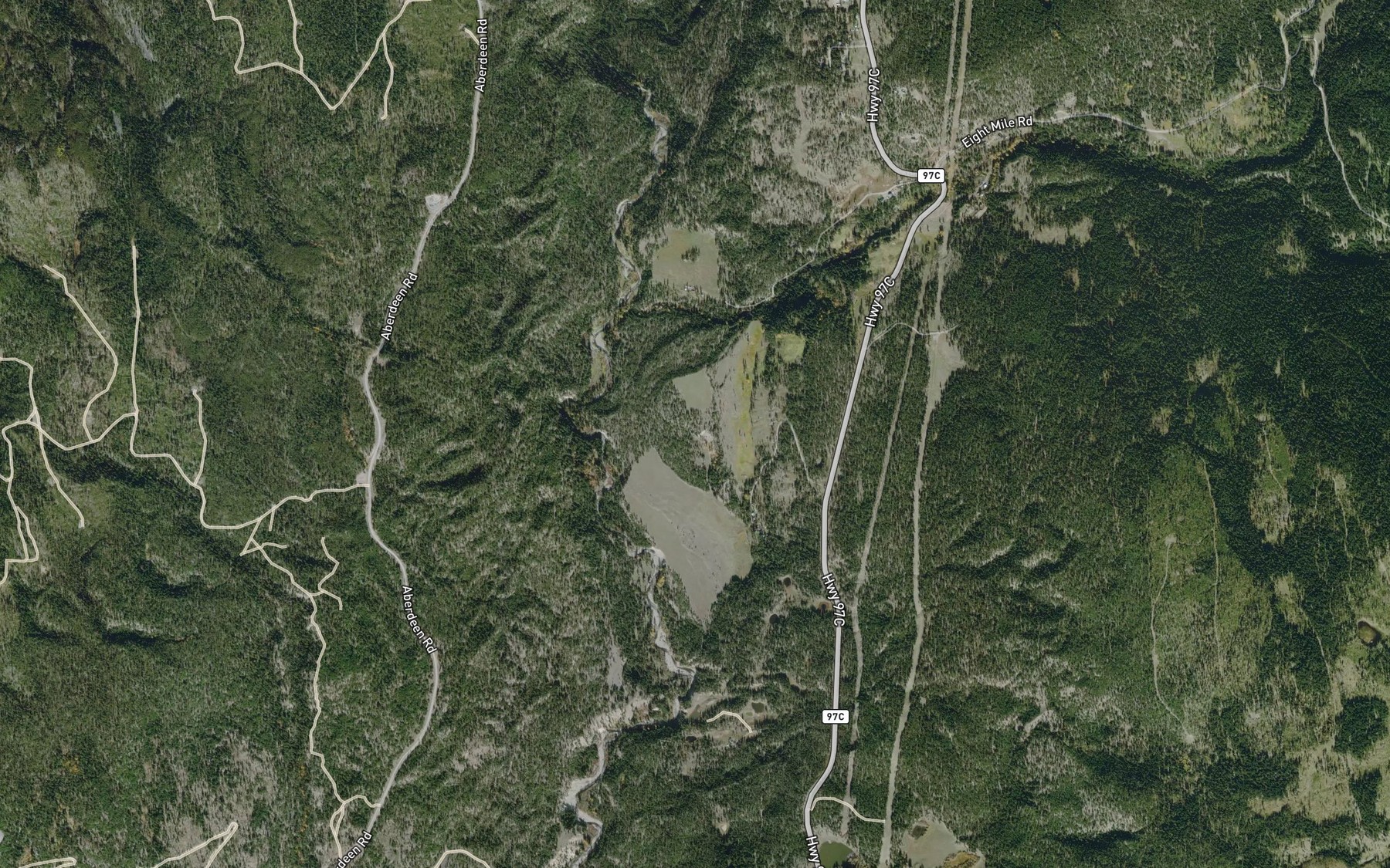 Satellite map of the Steffens Creek