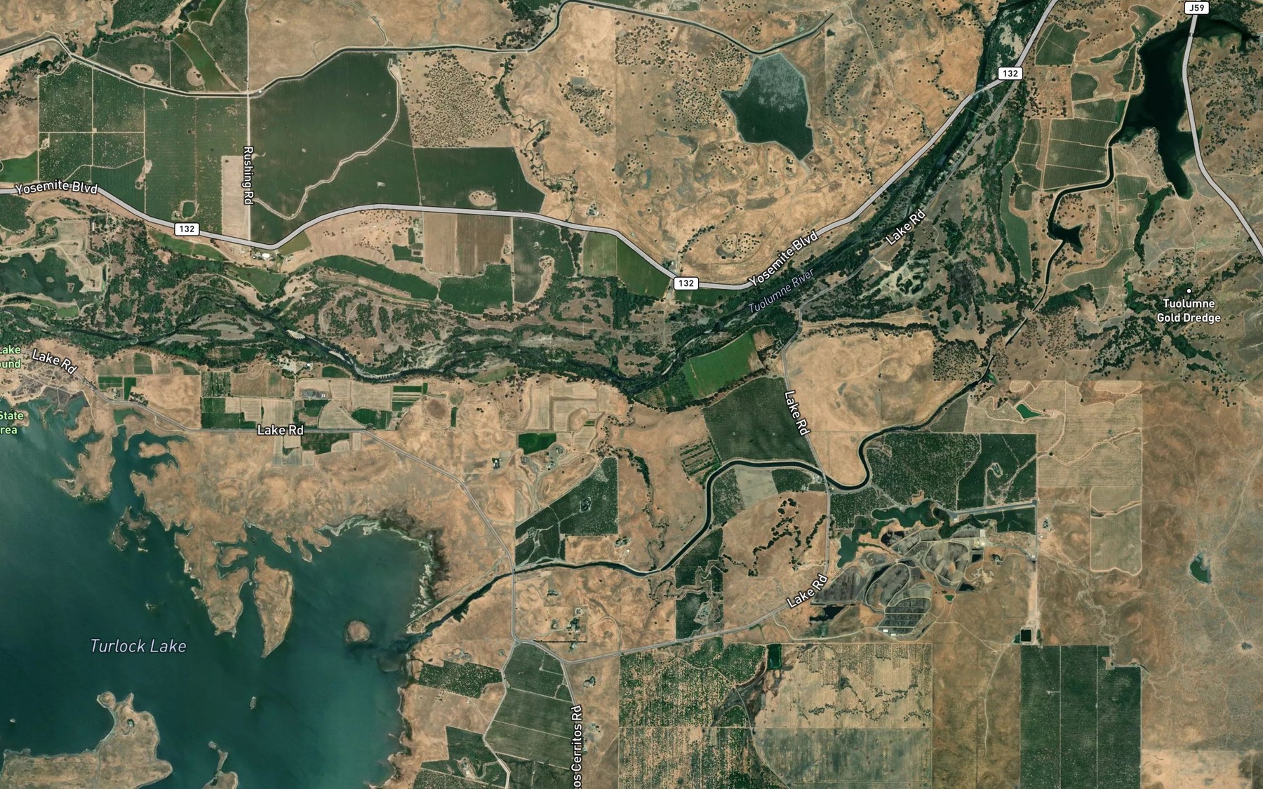 Satellite map of the Peaslee Creek