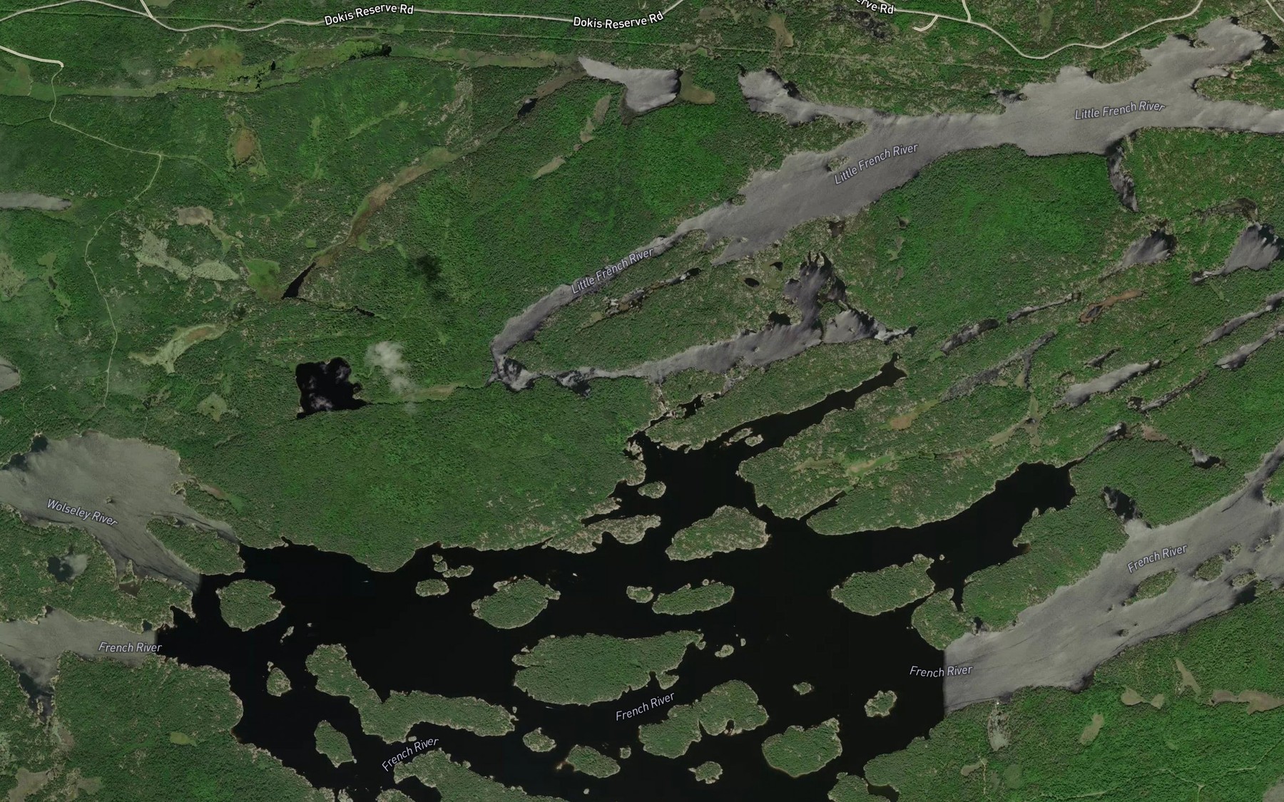 Satellite map of the Five Finger Rapids