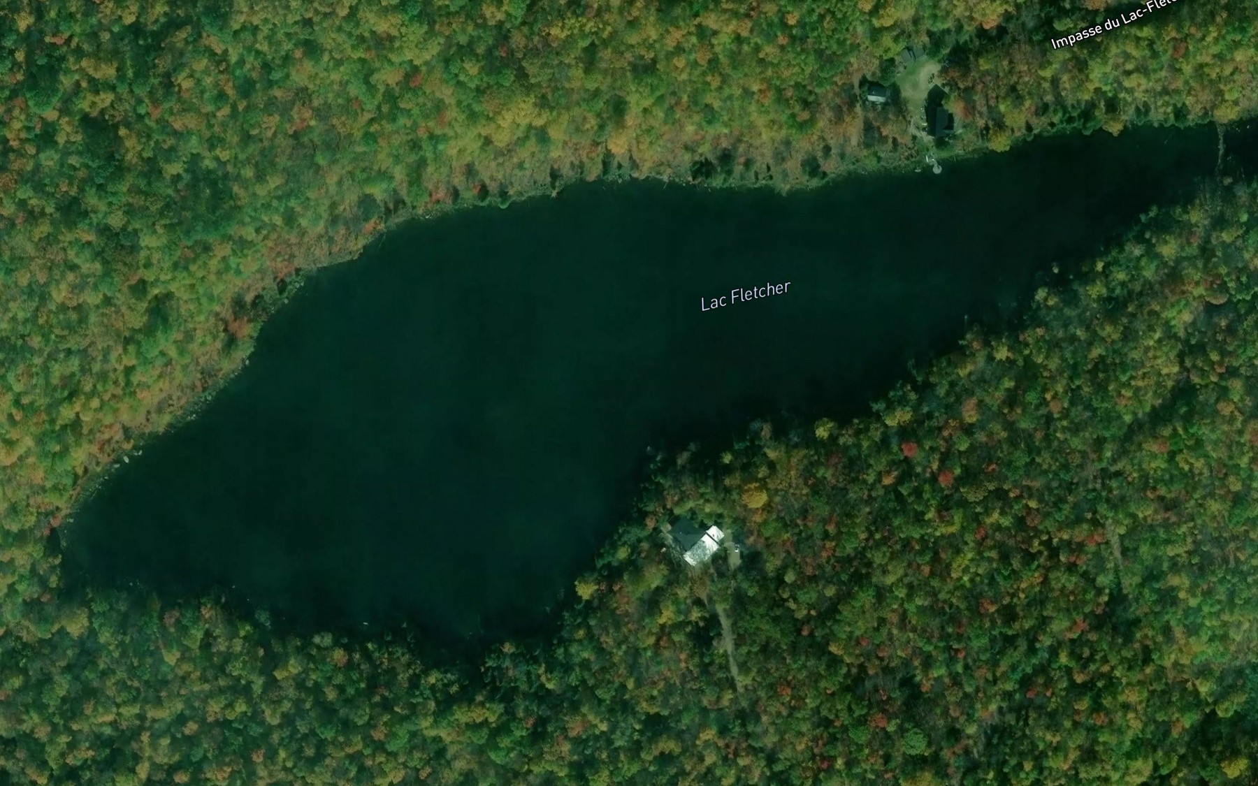 Satellite map of the Lac Fletcher