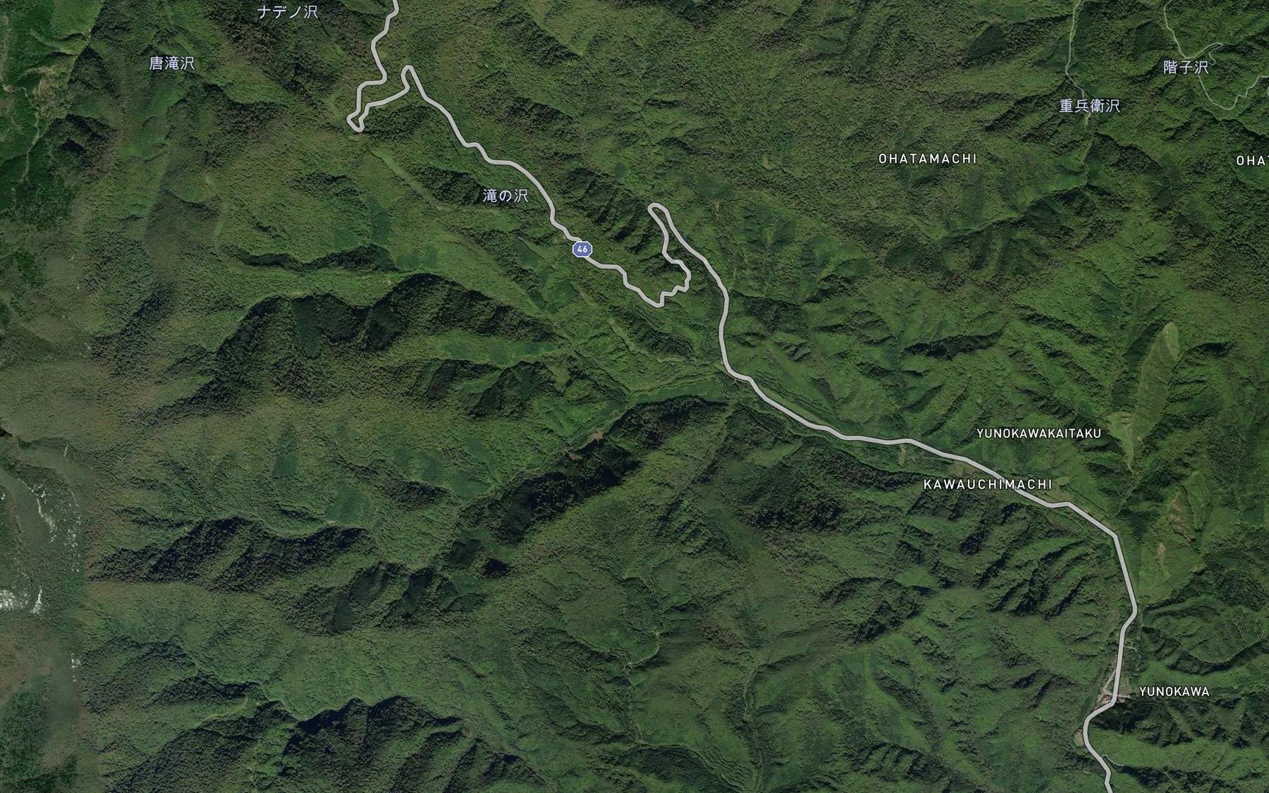 Satellite map of the Toishi Gawa