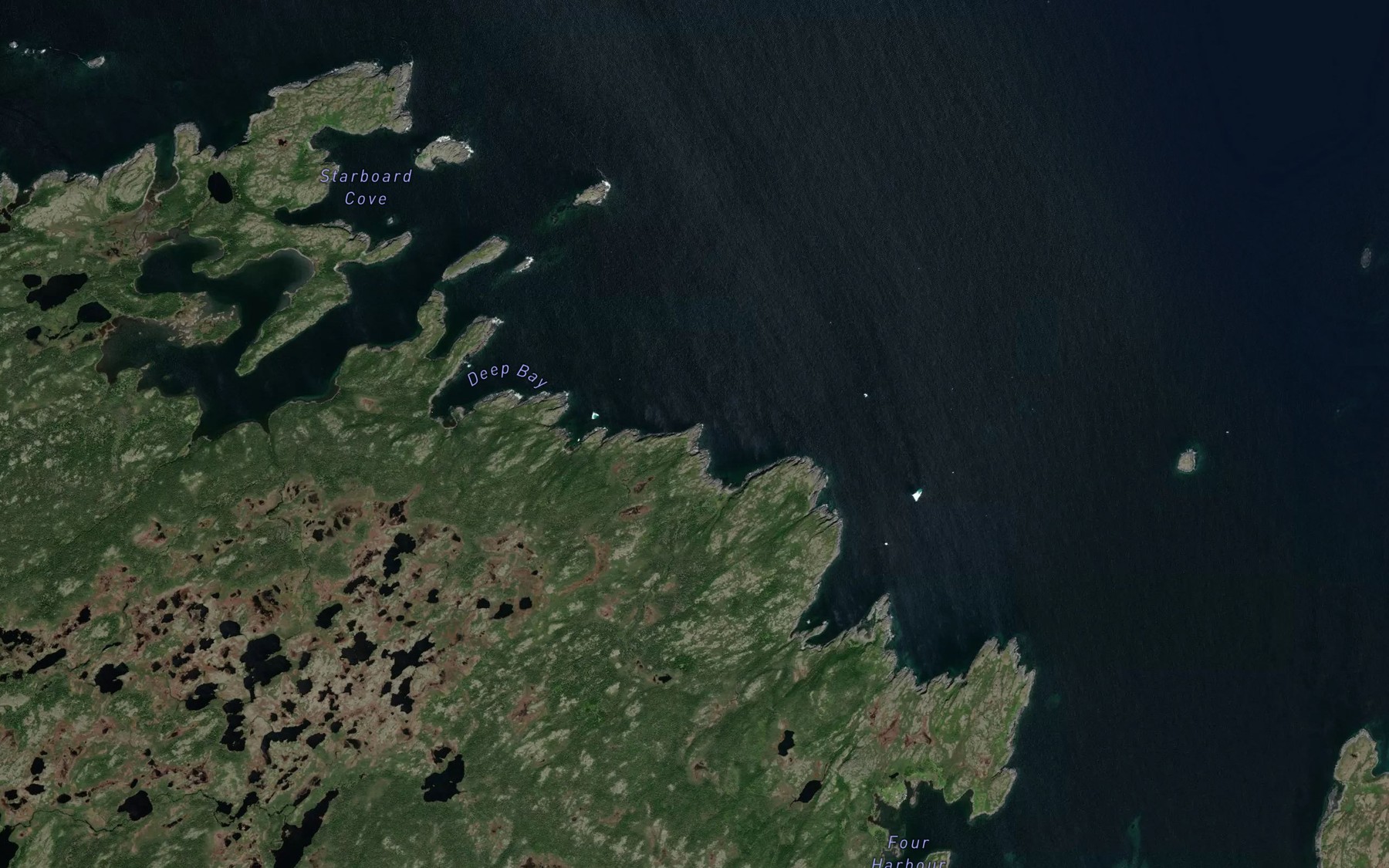 Satellite map of the Grise Point Bay