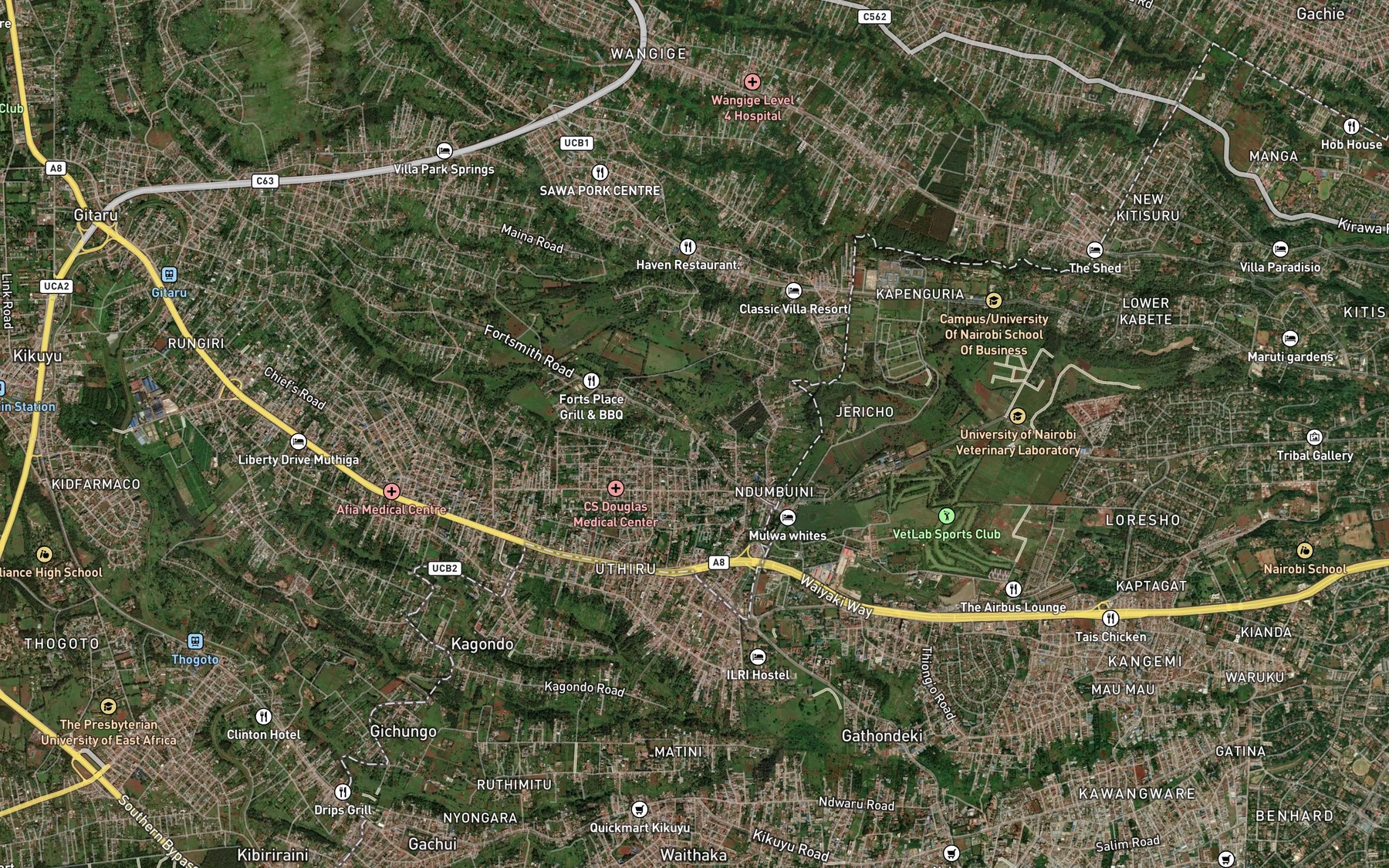 Satellite map of the Bugichi