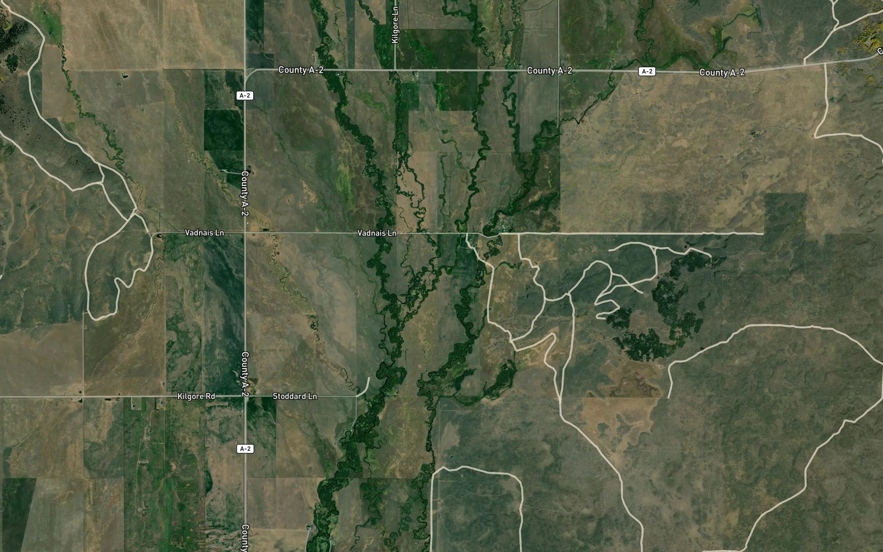Satellite map of the Saw Creek