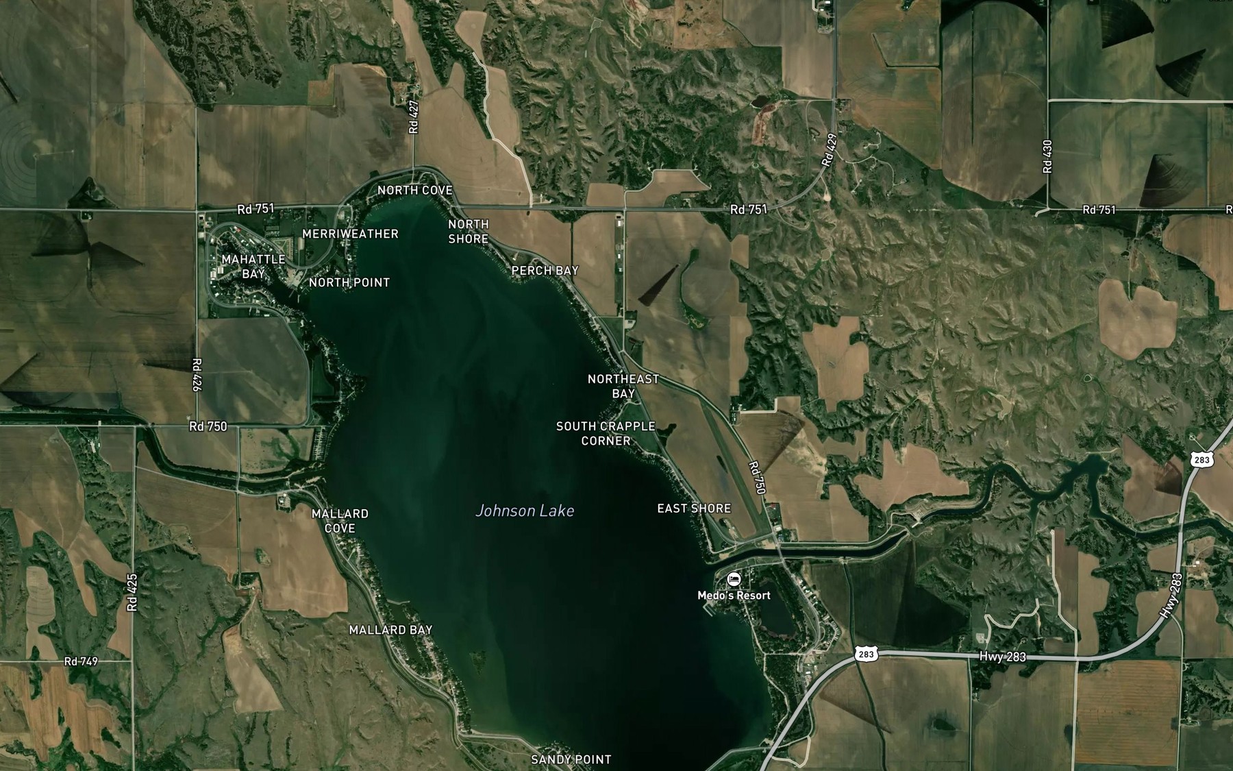 Satellite map of the Northeast Bay