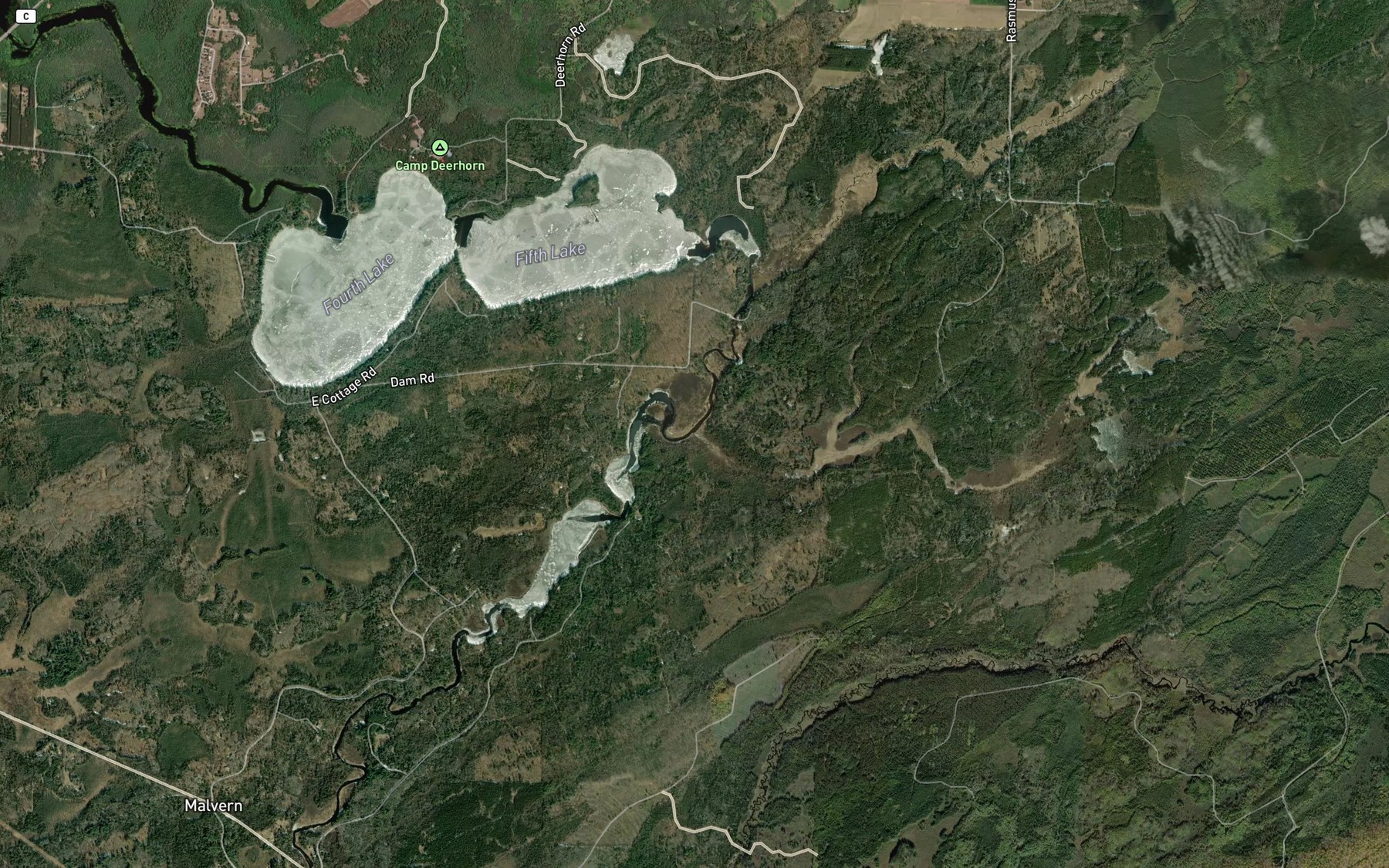 Satellite map of the Spring Creek