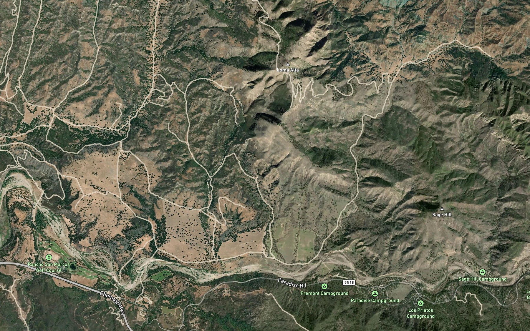Satellite map of the Willow Spring