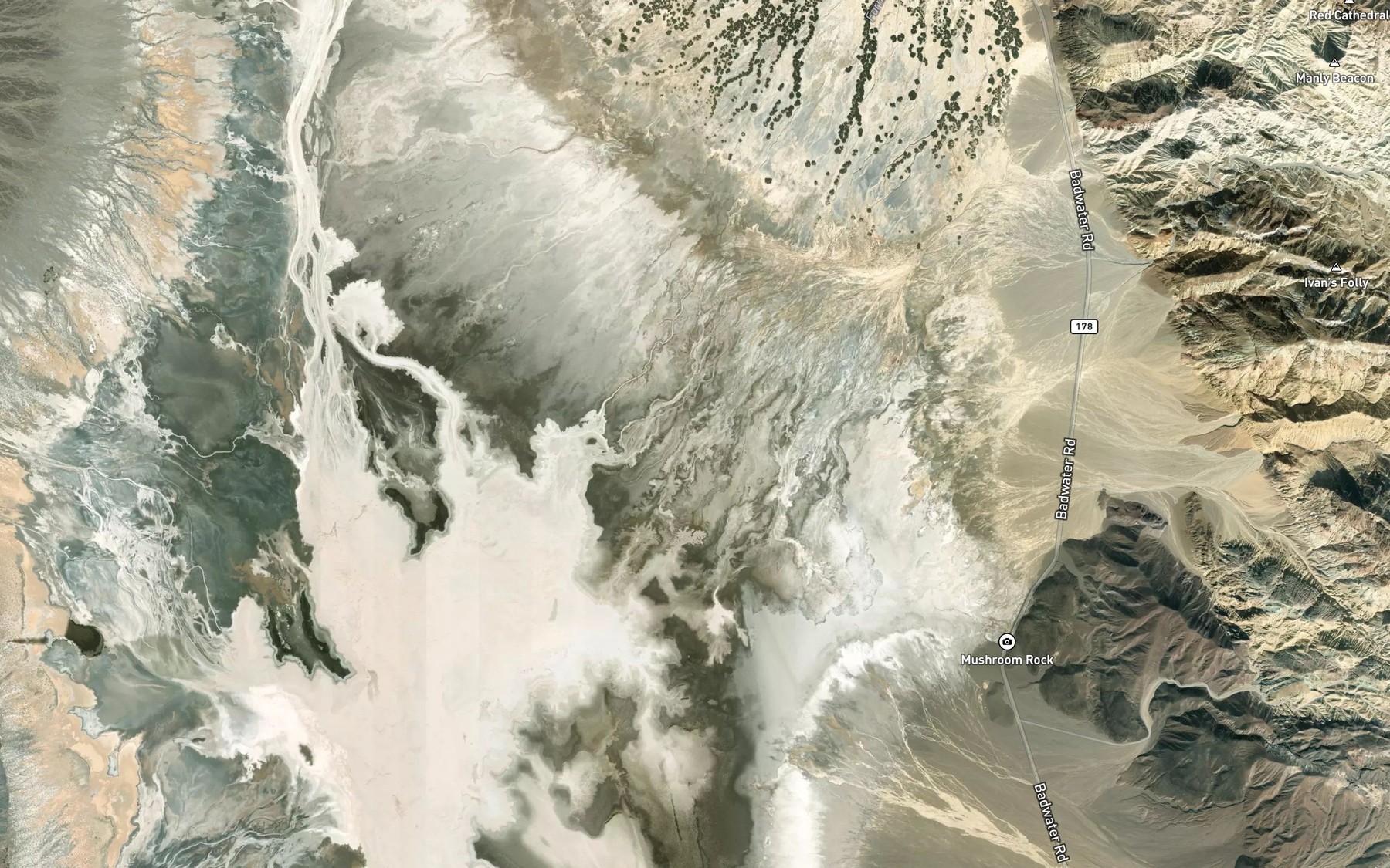 Satellite map of the Furnace Creek Wash