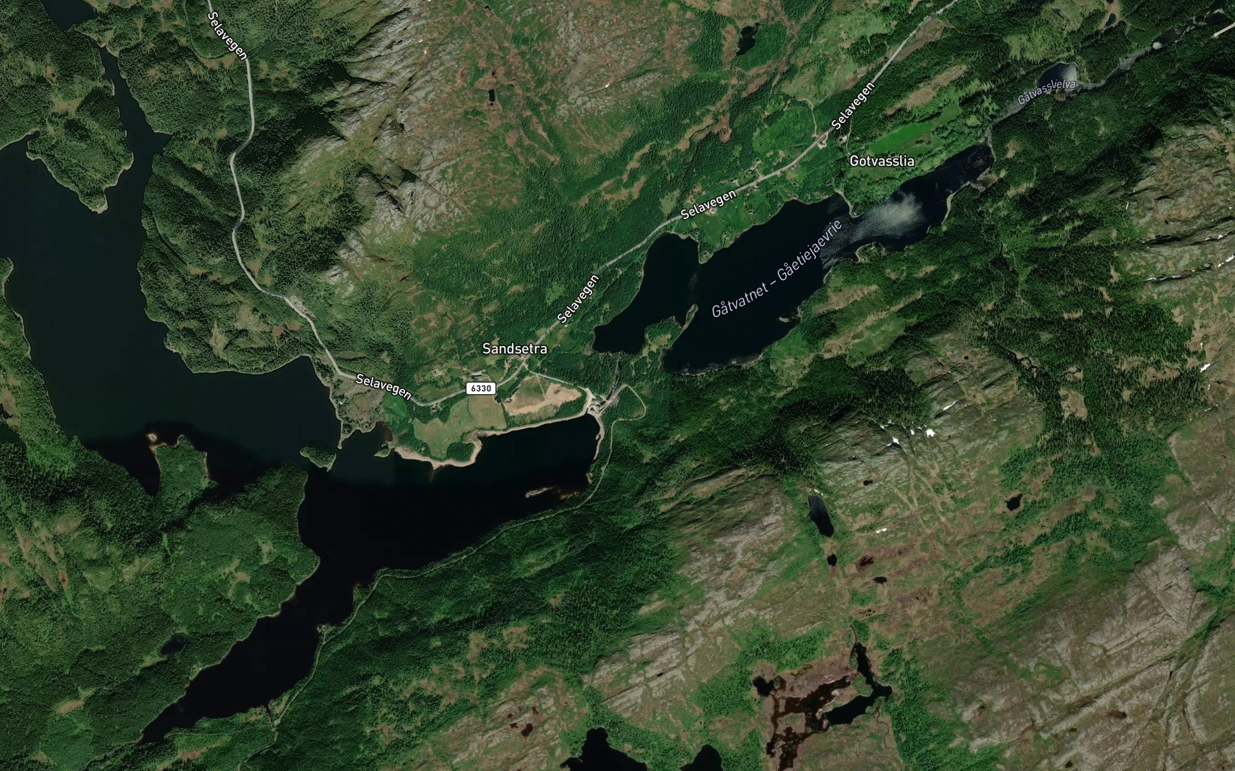 Satellite map of the Tverraa