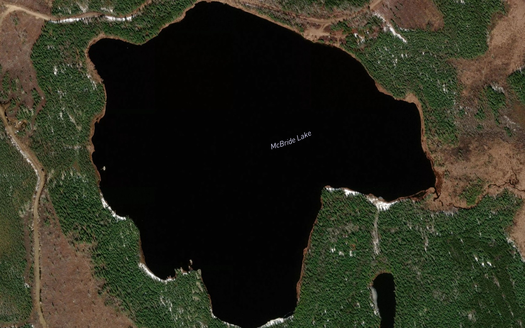 Satellite map of the McBride Lake