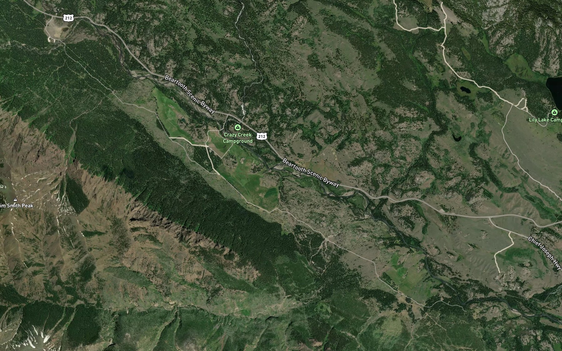 Satellite map of the Onemile Creek