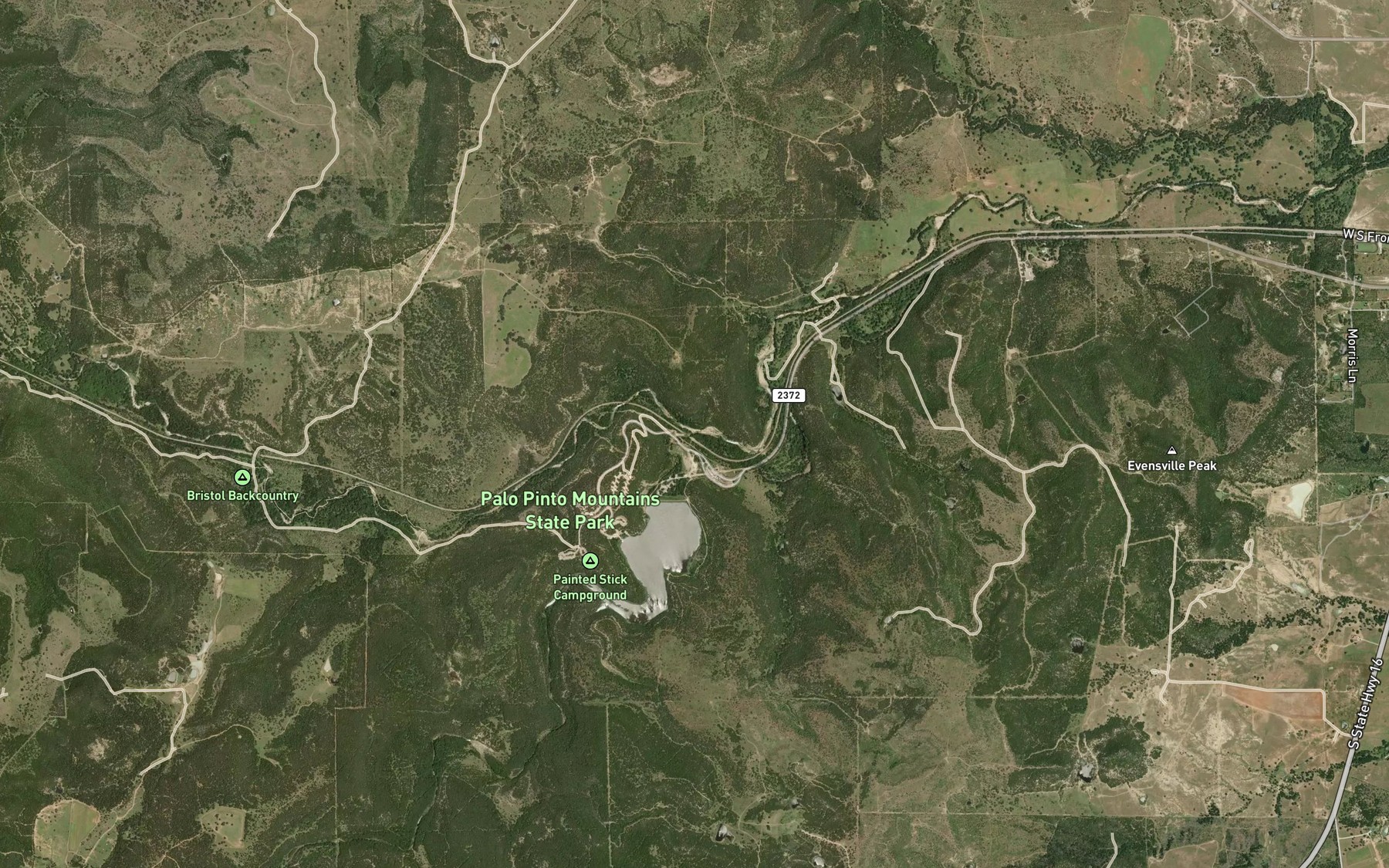 Satellite map of the Russell Creek