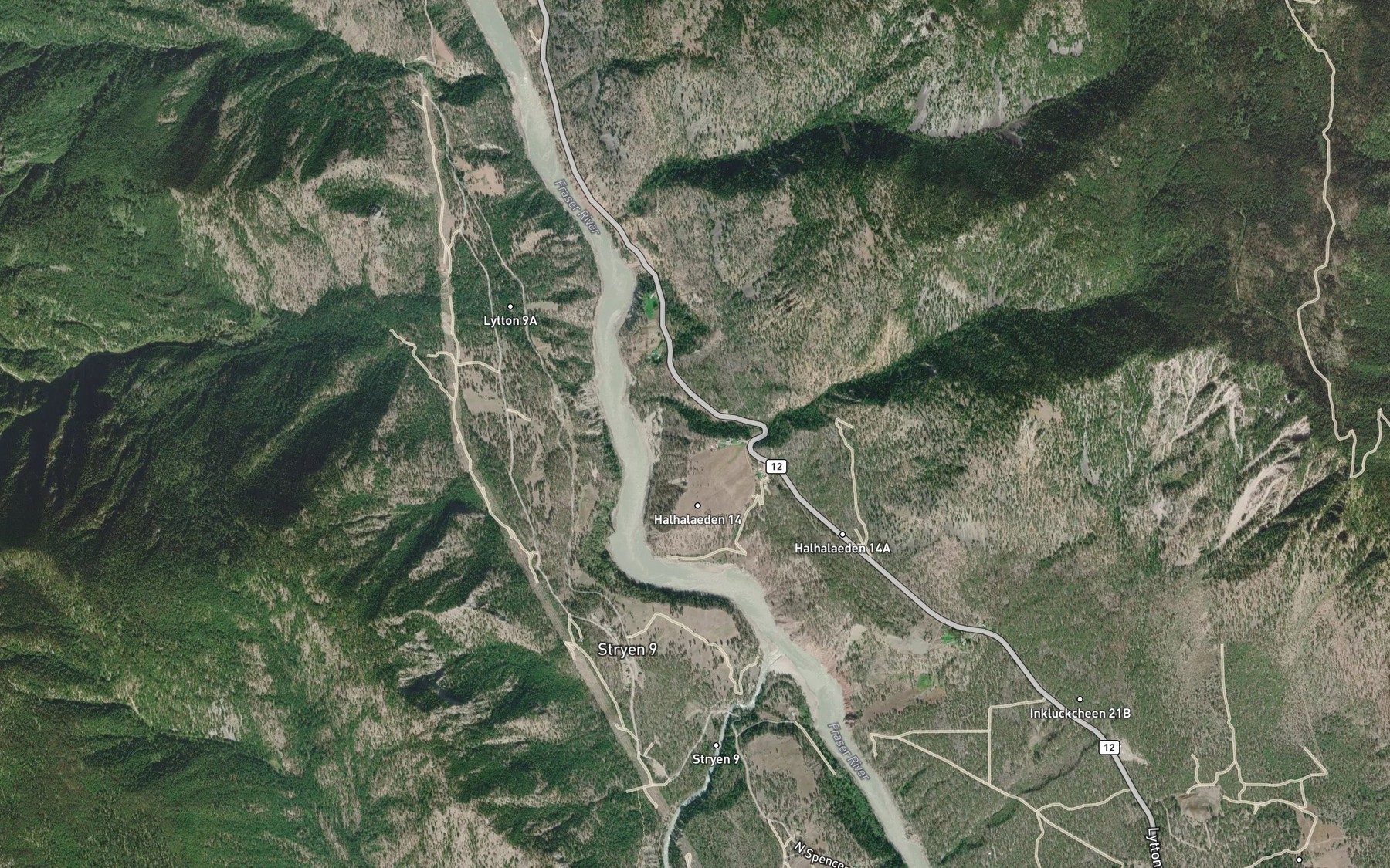 Satellite map of the Seven Mile Creek