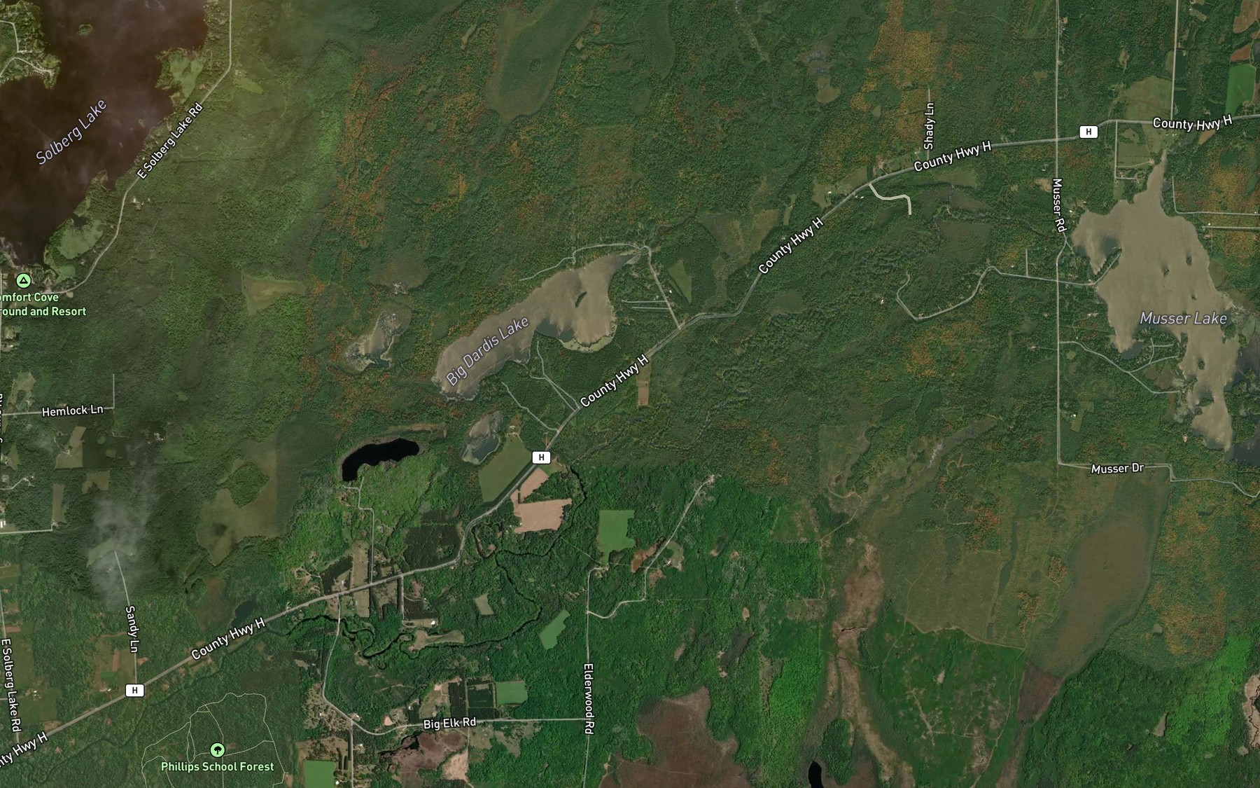 Satellite map of the Hoffman Creek