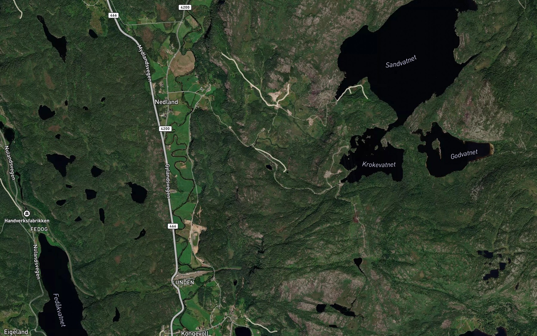 Satellite map of the Raunelitjodn