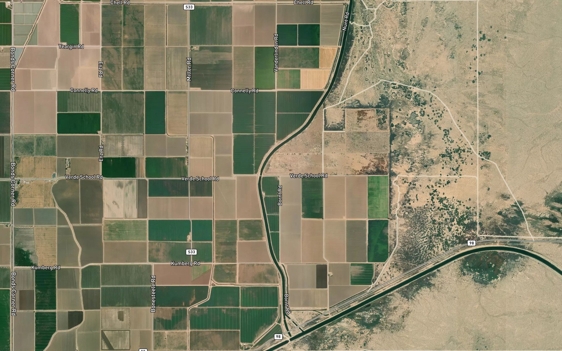 Satellite map of the Mesa Drain Seven