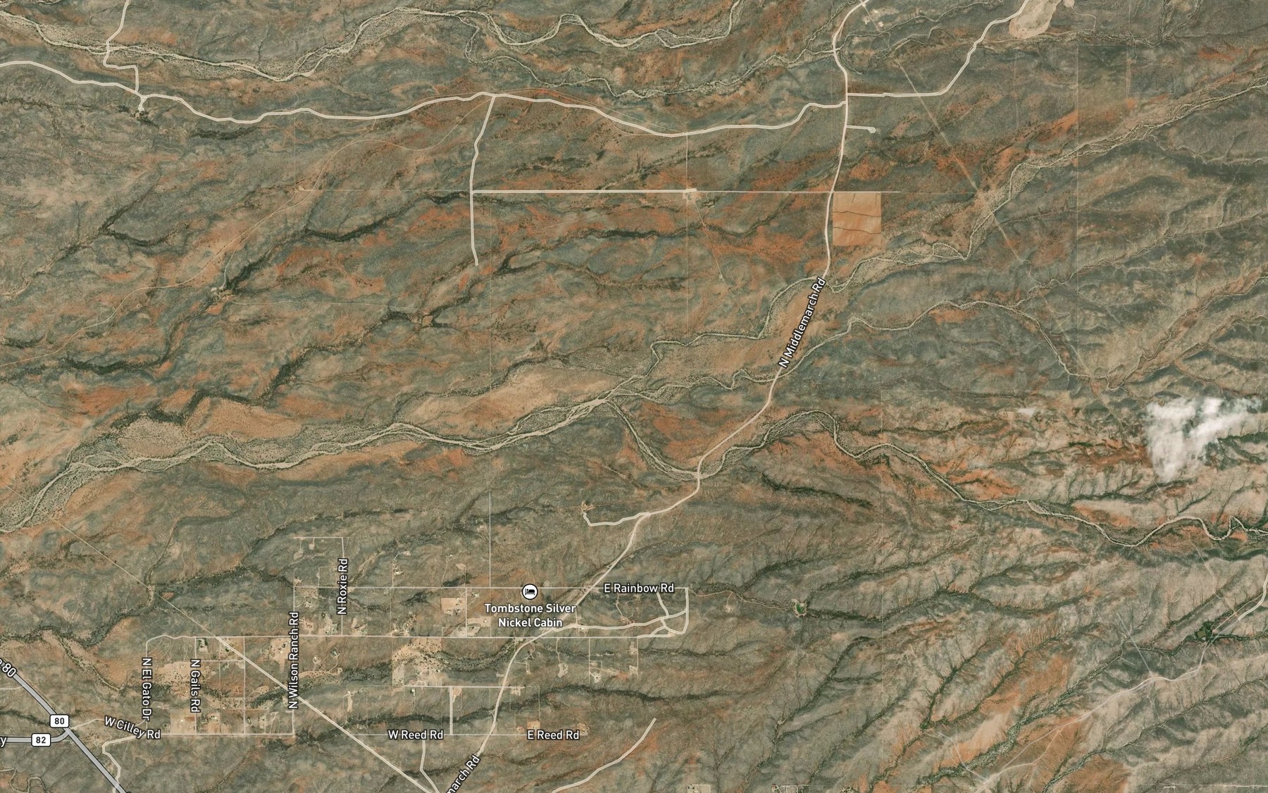 Satellite map of the Henderson Wash