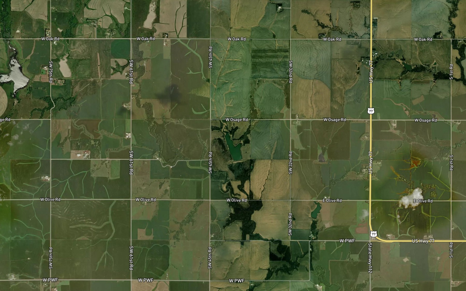 Satellite map of the Big Indian Creek Reservoir 13-B
