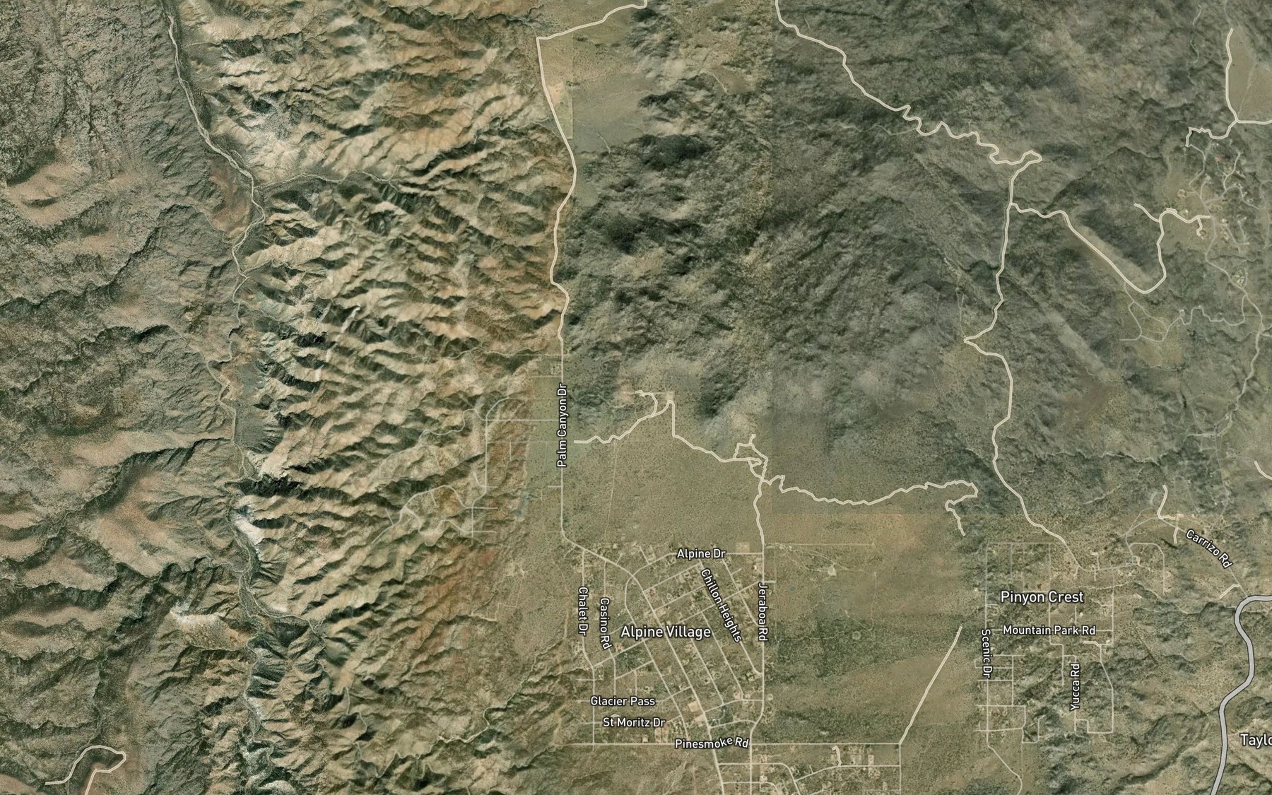 Satellite map of the Asbestos Spring