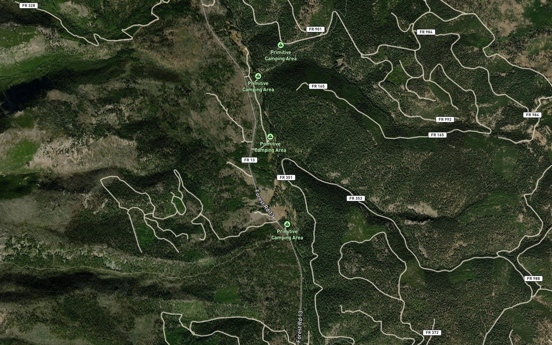 Satellite map of the Swamp Creek