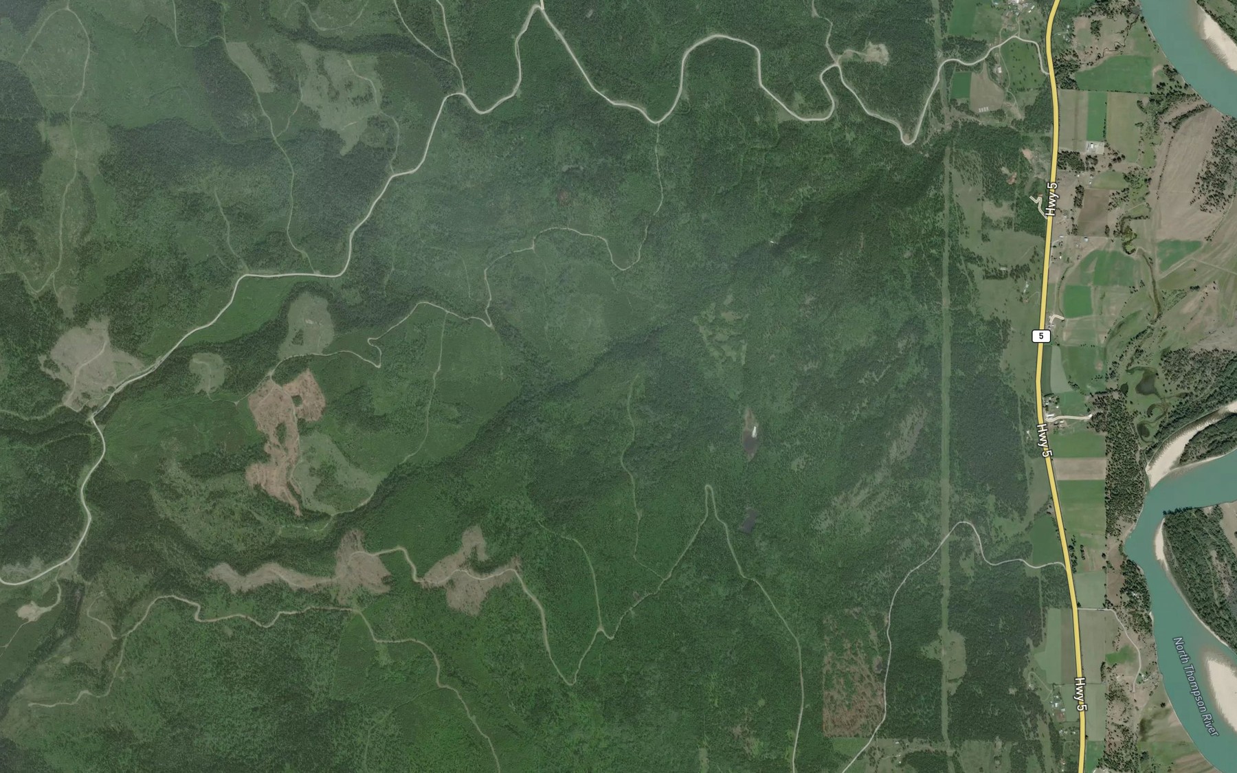 Satellite map of the Powder Creek