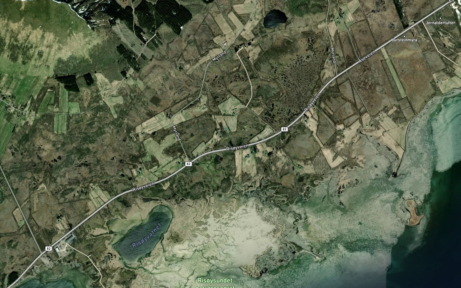 Satellite map of the Stortjonna