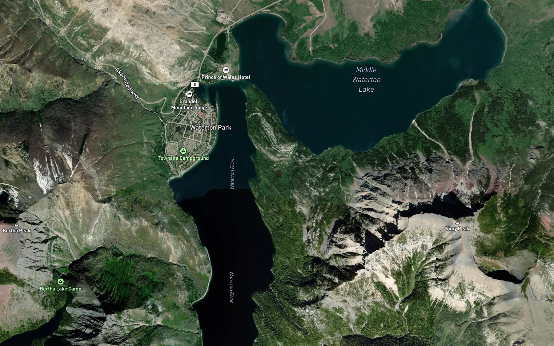 Satellite map of the Loon Lake