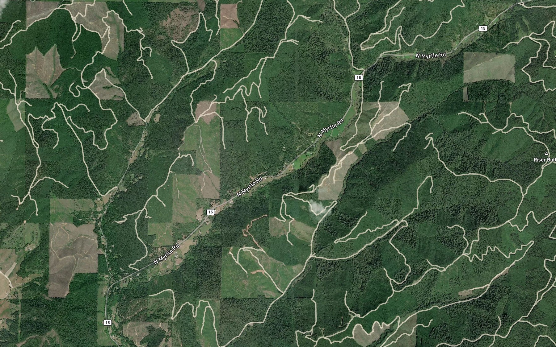 Satellite map of the Weaver Creek