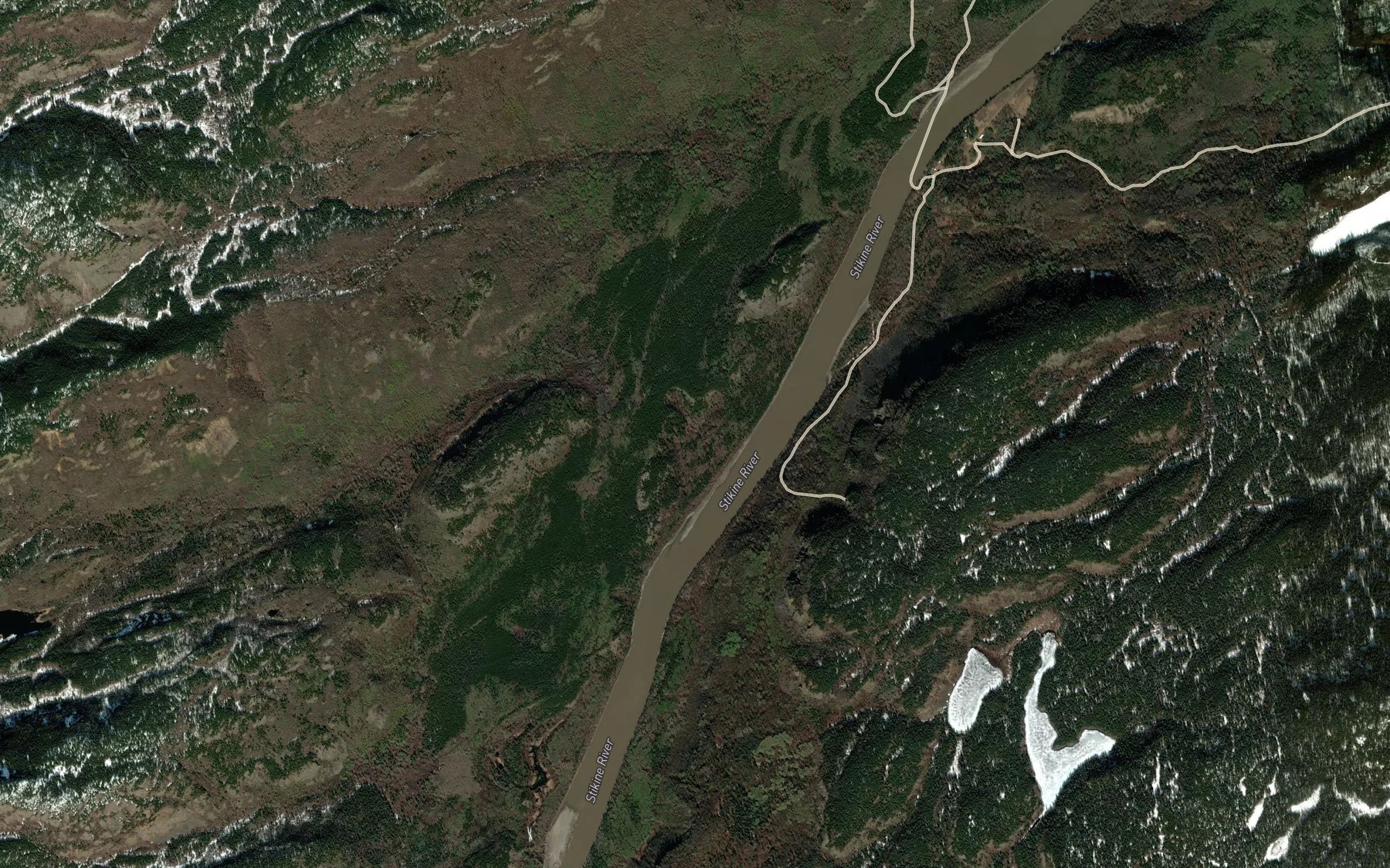Satellite map of the Caledonia Creek